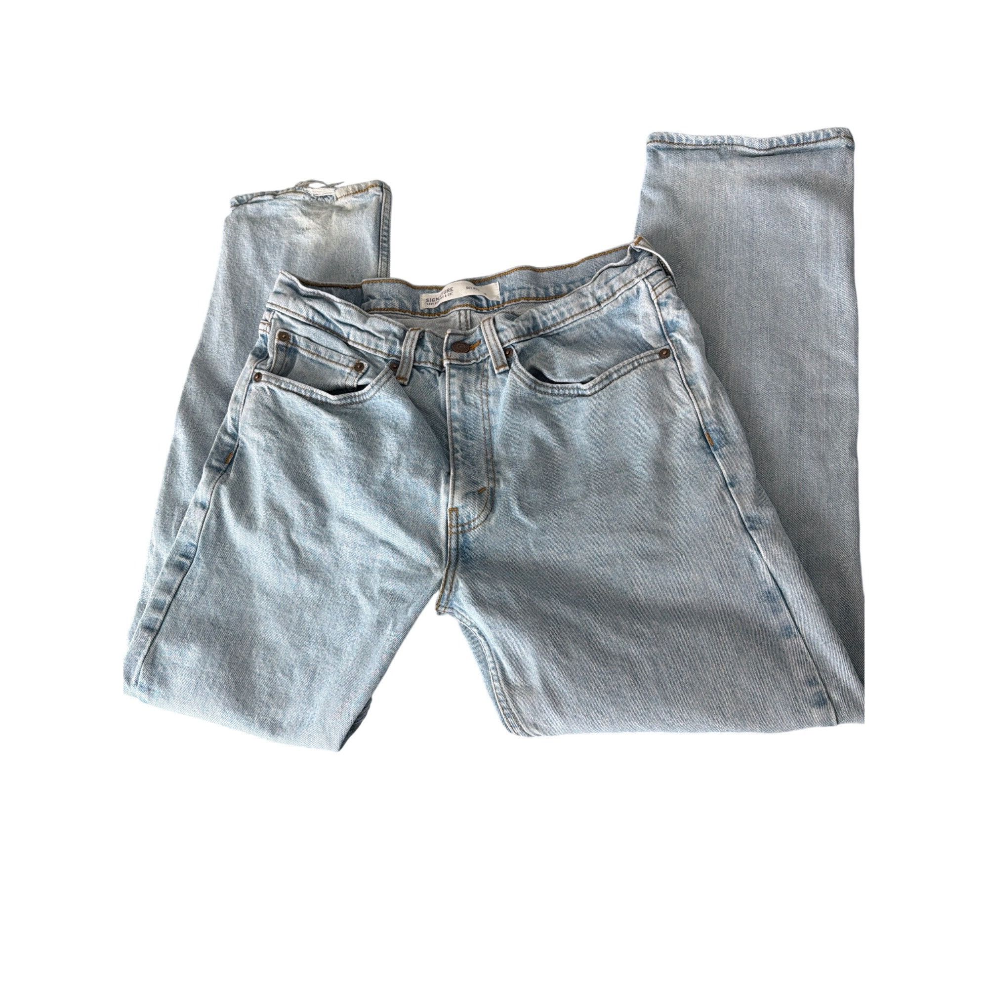 Levi's Signature Levi Strauss S41Light Wash Denim Jeans Straight Le Size US 34 / EU 50 - 1 Thumbnail