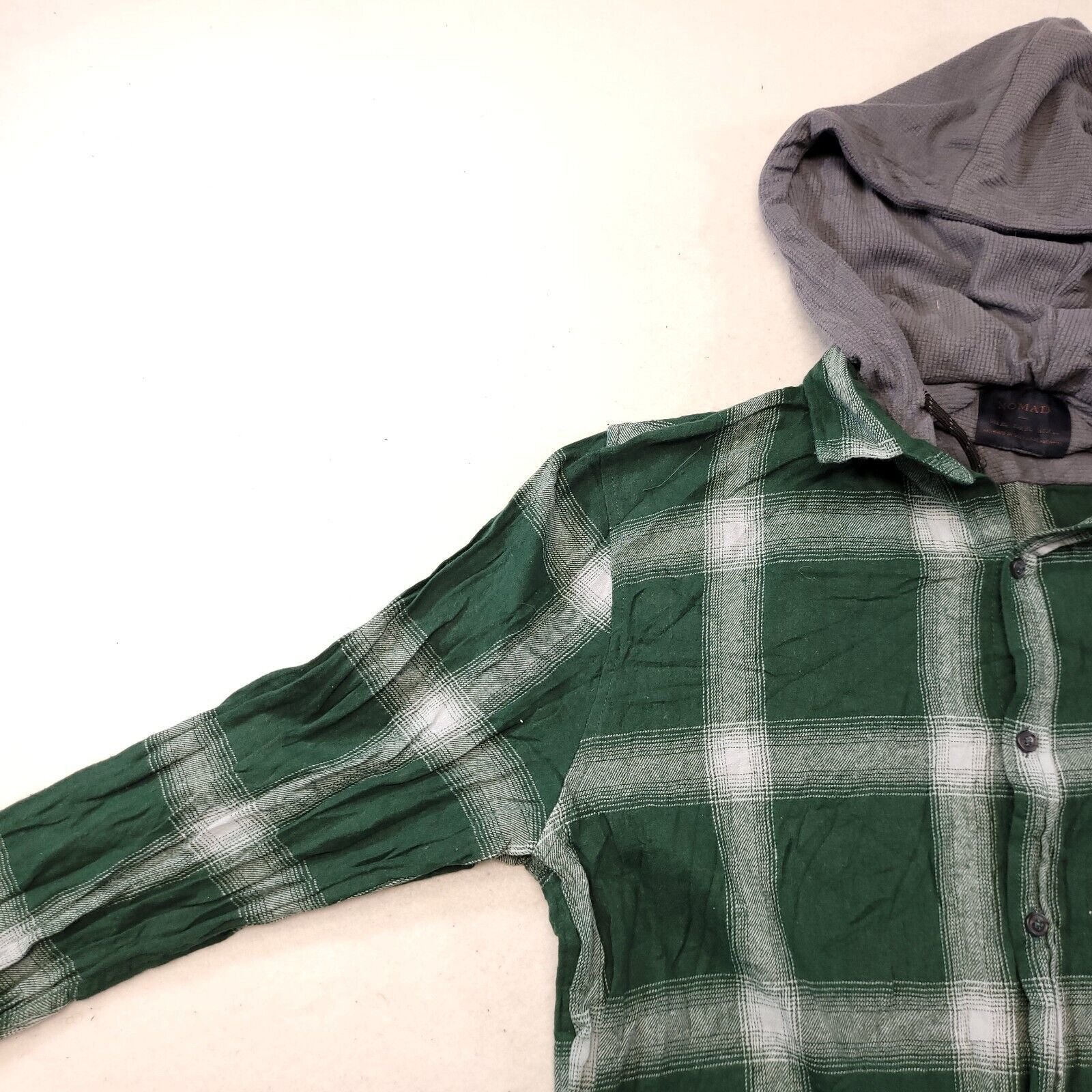Nomad Nomad Casual Long Hoodie Mens Size XL Green White Gray Plaid Size US XL / EU 56 / 4 - 4 Thumbnail