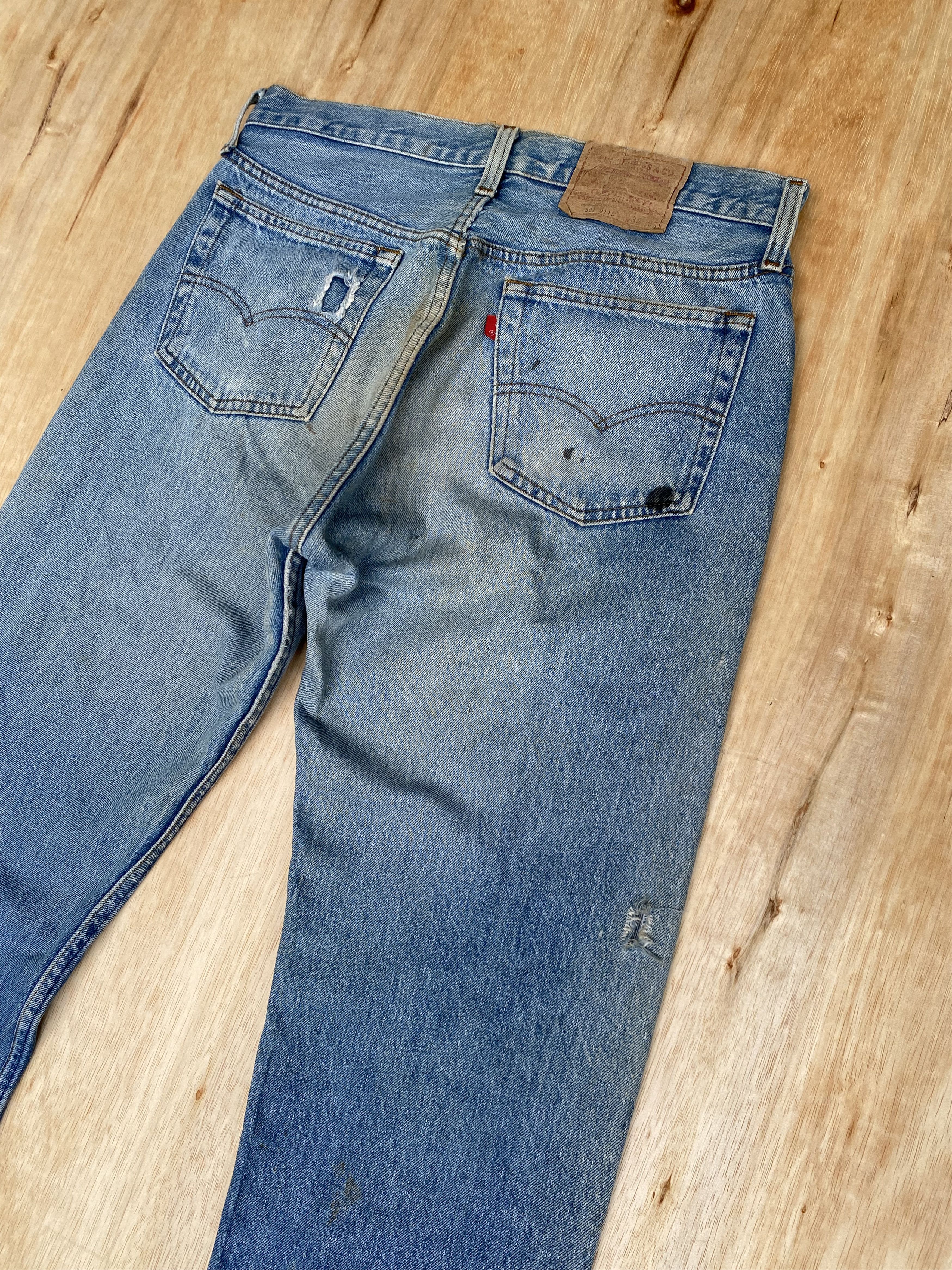Levi's × Vintage Vintage 70s Levis 501 Single R Distressed dirty stonewash Size US 32 / EU 48 - 10 Thumbnail