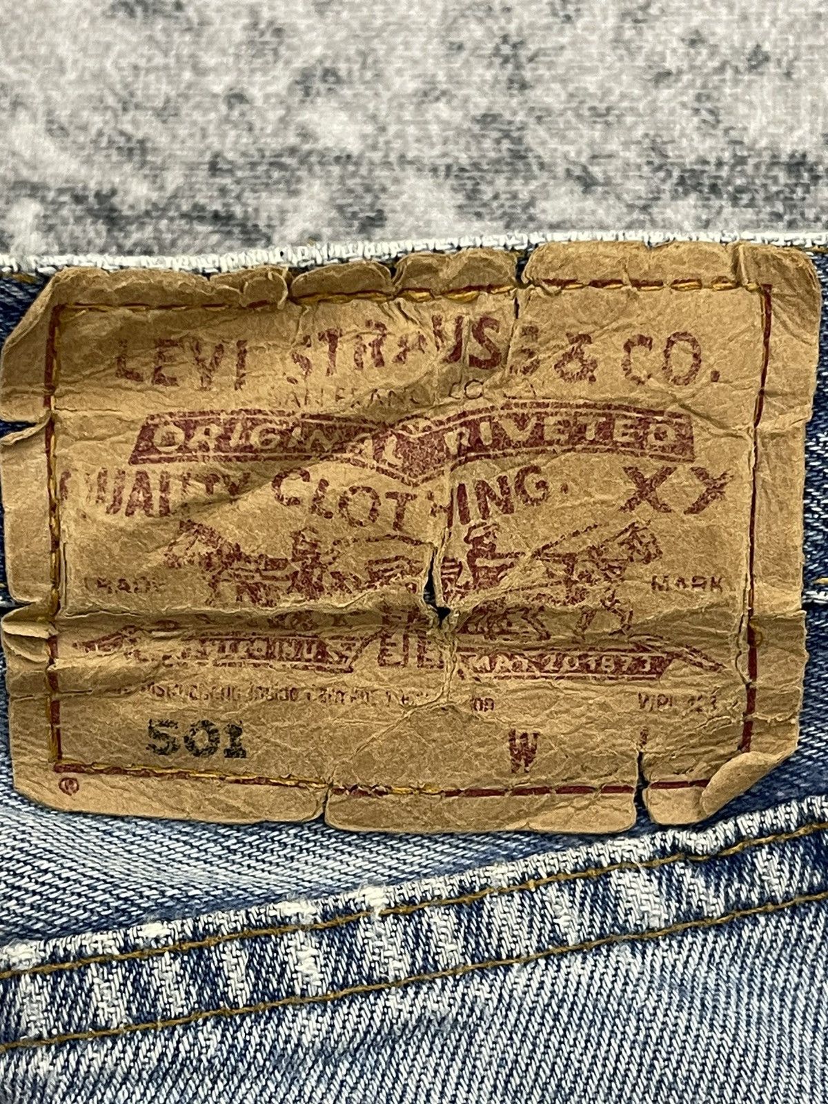 Levi's Vintage 80s Levis 501 Distressed Denim Size US 33 - 11 Thumbnail