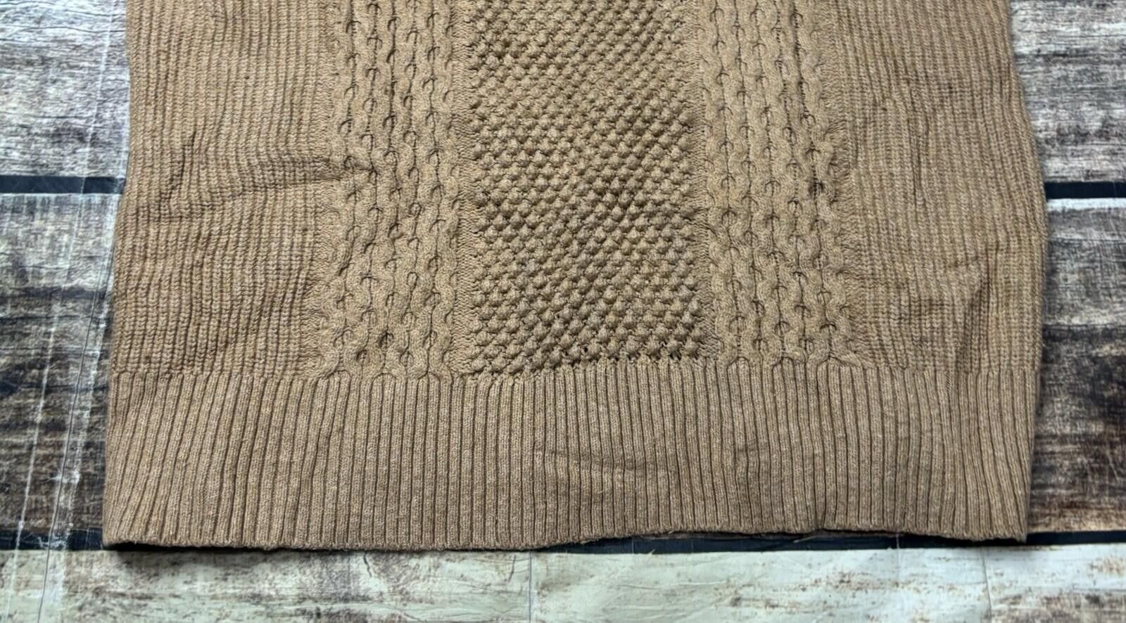 Gap Gap Sweater Mens Medium Fisherman Knit Cotton Wool Blend Tan Size US M / EU 48-50 / 2 - 5 Thumbnail
