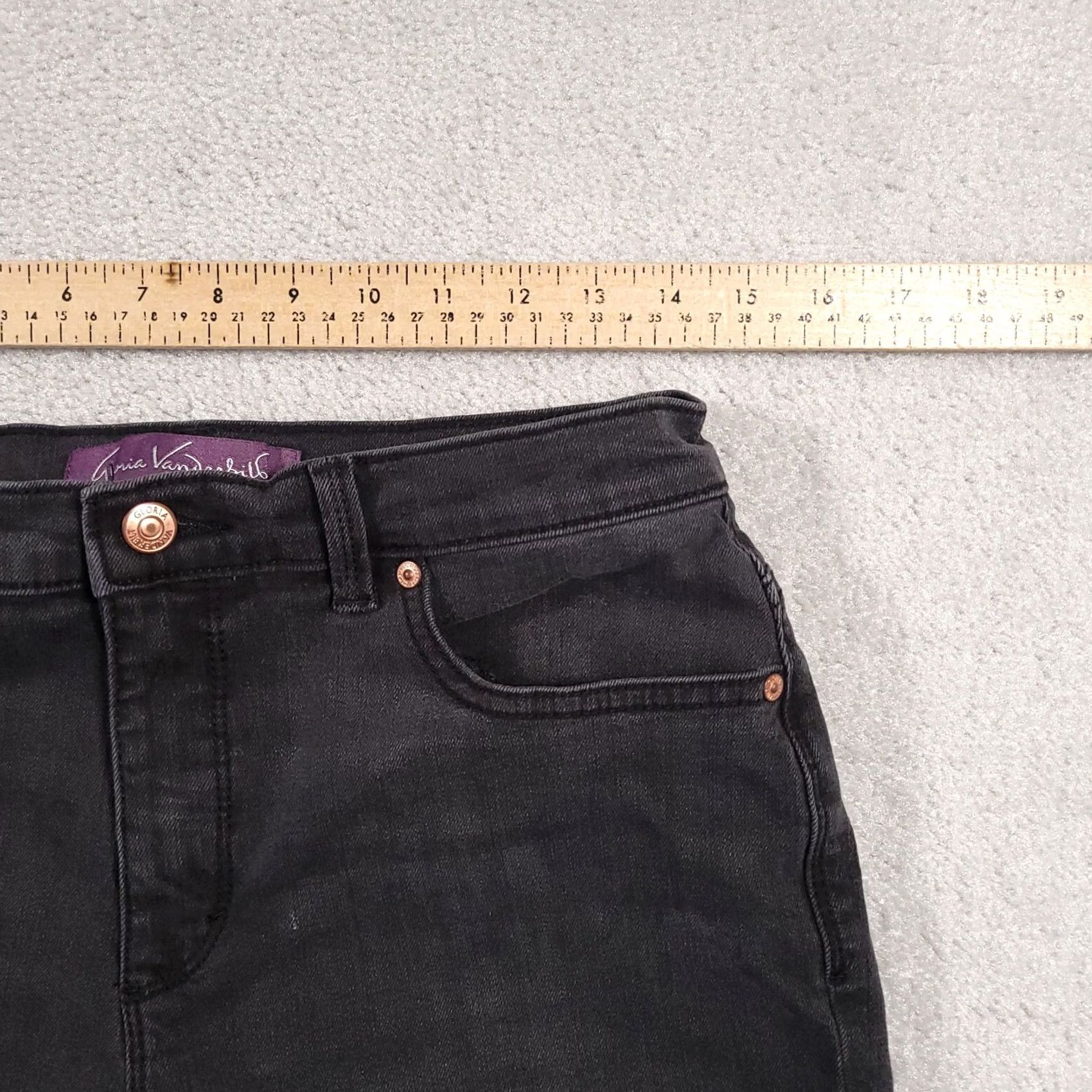 Gloria Vanderbilt Gloria Vanderbilt Amanda Jeans Women's 10 Short Denim Black Stretch Straight Leg Jeans Size 32" / US 10 / IT 46 - 5 Thumbnail