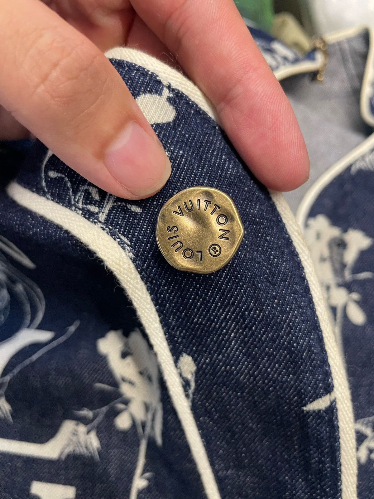 Louis Vuitton Louis Vuitton Wheat-Ears Printed Denim Baseball Jersey Size US XS / EU 42 / 0 - 10 Thumbnail