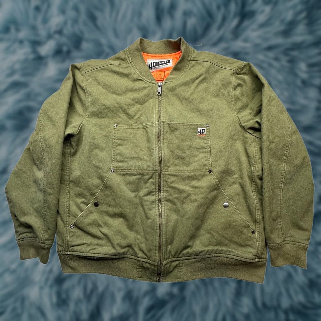Vintage Duluth 40 Grit Insulated Bomber Jacket Mens XL Green Quilted Lined Twill Jacket Size US XL / EU 56 / 4 - 1 Thumbnail