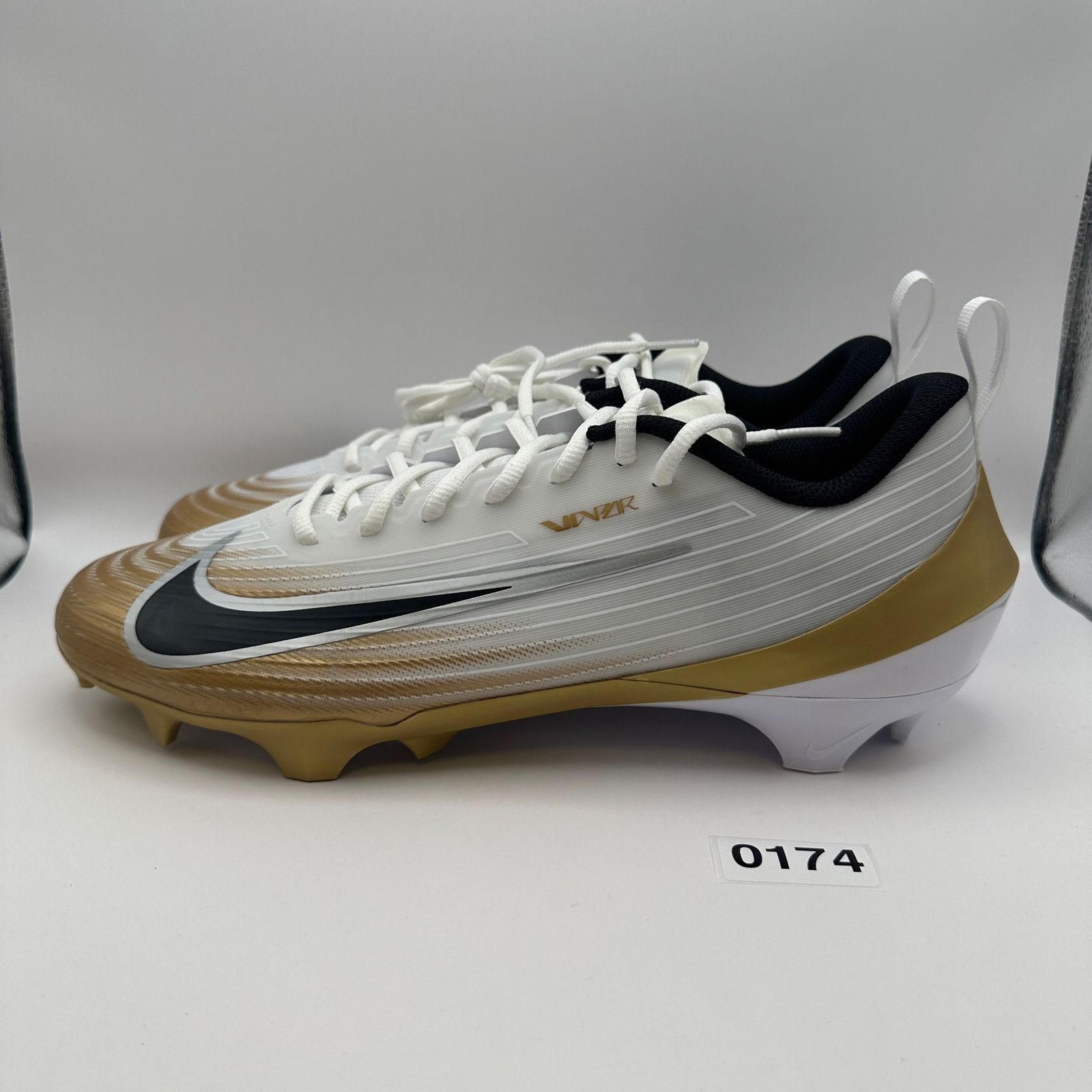 Nike NIKE Men's 12 Vapor Speed 3 White/Gold Football Cleats Size US 12 / EU 45 - 3 Thumbnail