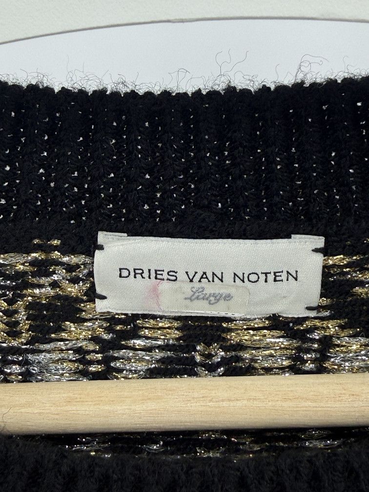 Dries Van Noten Metallized Glitter Intarsia Sweater Size US L / EU 52-54 / 3 - 3 Thumbnail