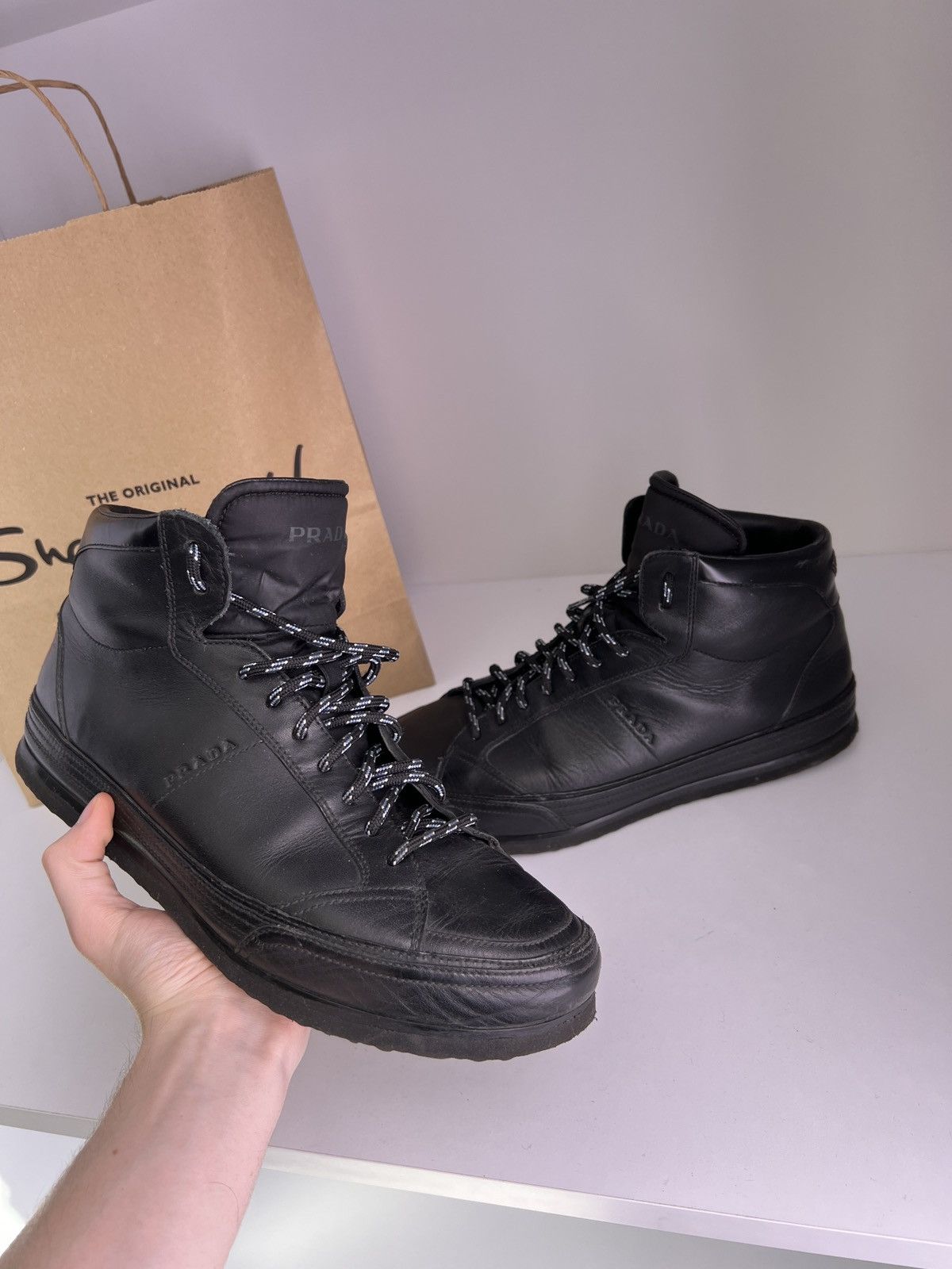 Prada × Vintage Vintage Prada High Cut Sneakers Men's Size US 8 / EU 41 - 15 Thumbnail