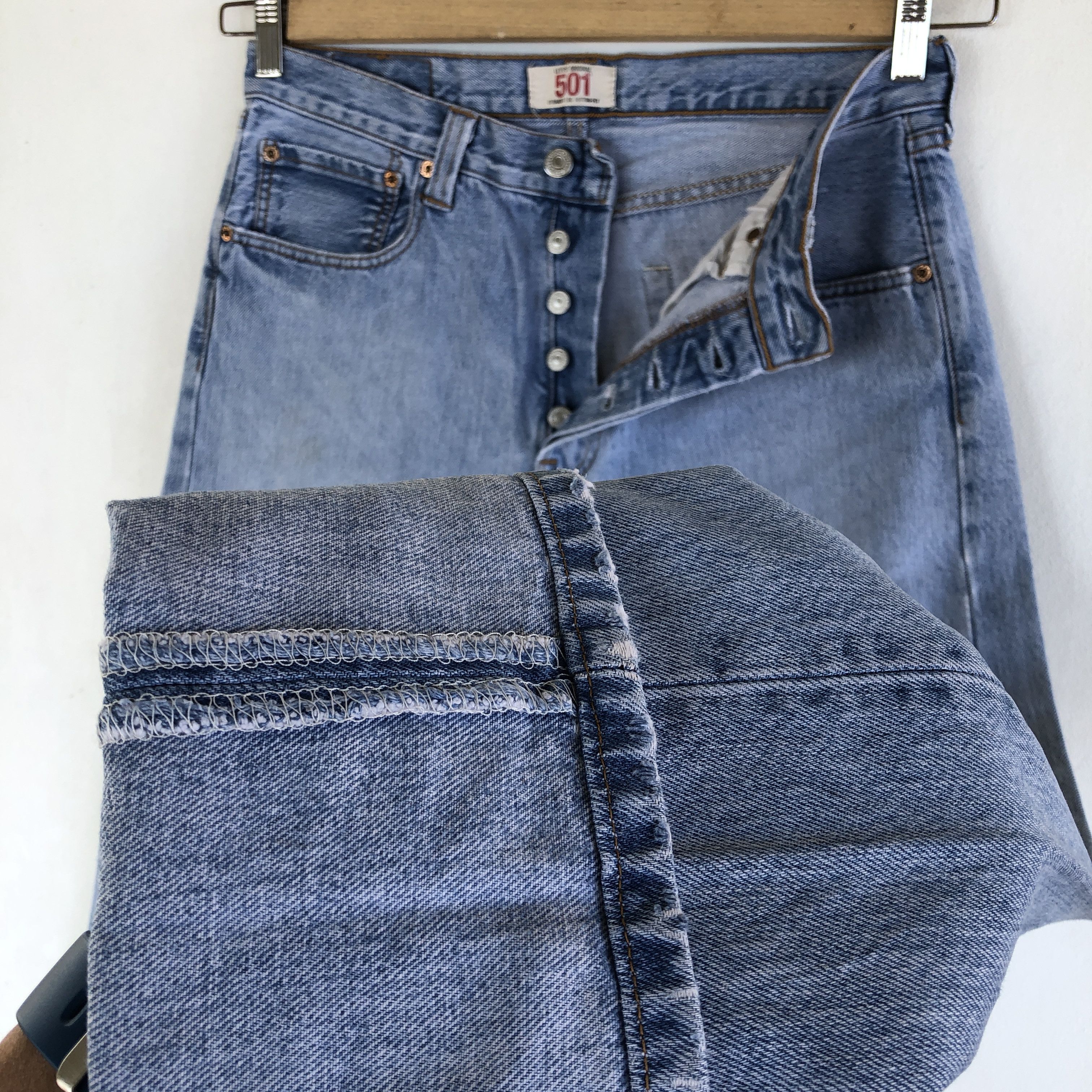 Levi's Vintage Y2K Levis 501 Light Wash Jeans Levi's Sunfaded Denim Size US 30 / EU 46 - 8 Thumbnail