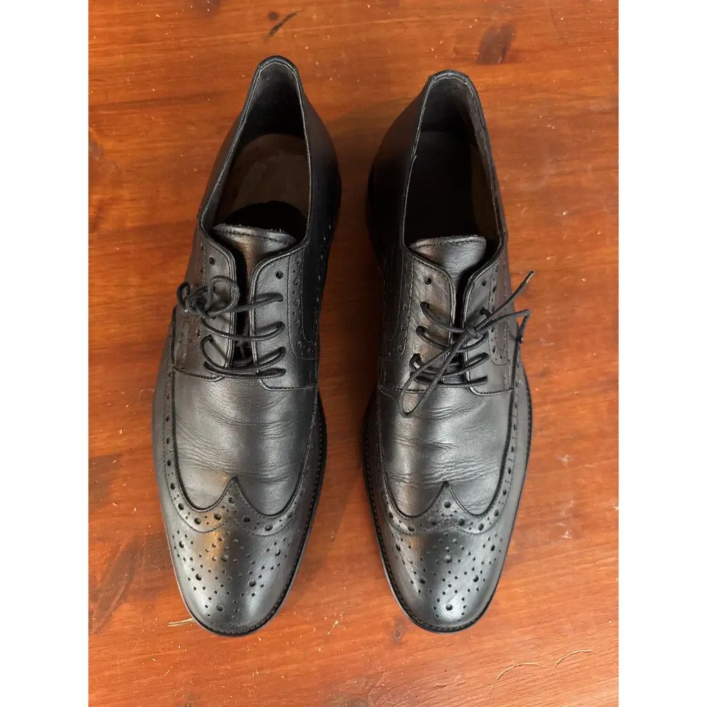 Other Black Leather Wingtip Derby Shoes – Made in Italy Size US 11 / EU 44 - 1 Thumbnail