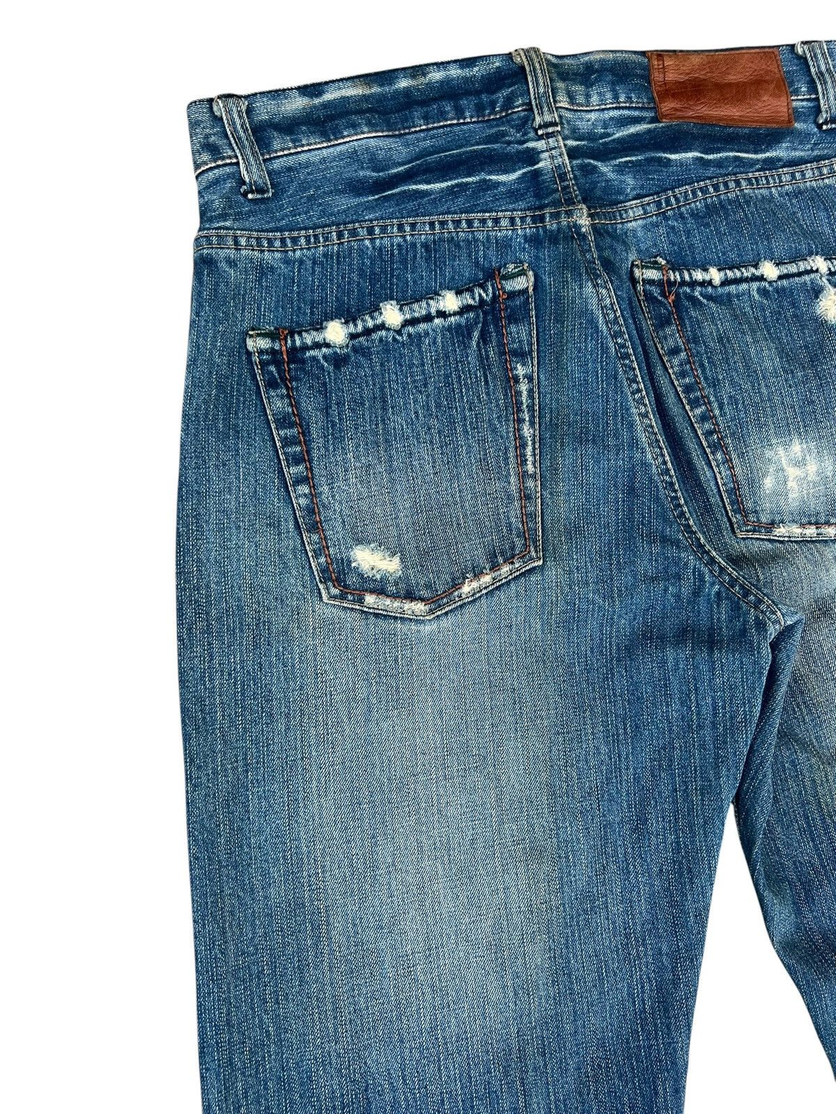 Vintage Vintage Global Work Ortega Embroidery Rips Distressed Denim Size US 31 - 15 Thumbnail