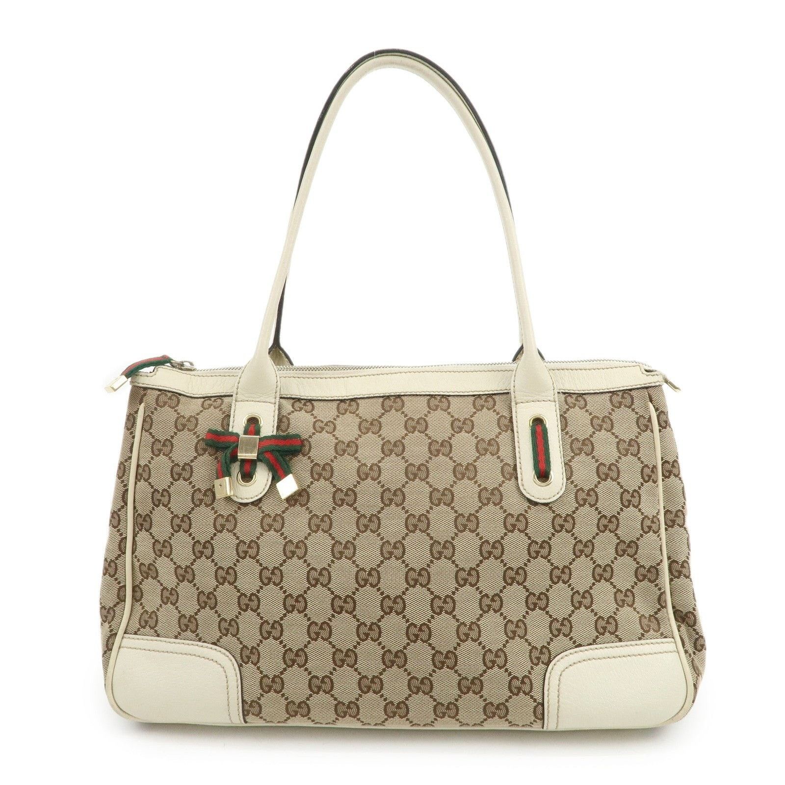 Gucci Gucci Princy GG Supreme Canvas & Leather Tote Brown Size ONE SIZE - 1 Thumbnail