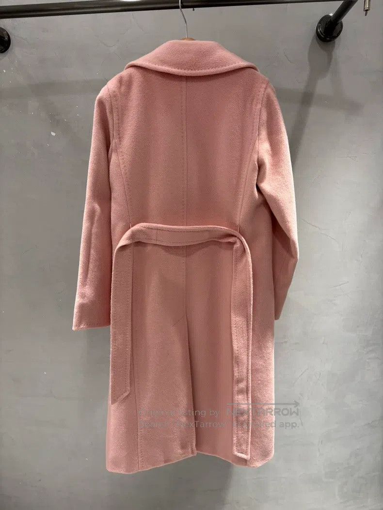 Max Mara Max Mara Cherry Blossom Pink Lapel Mid-length Overcoat Size XXS / US 00 / IT 34 - 6 Thumbnail