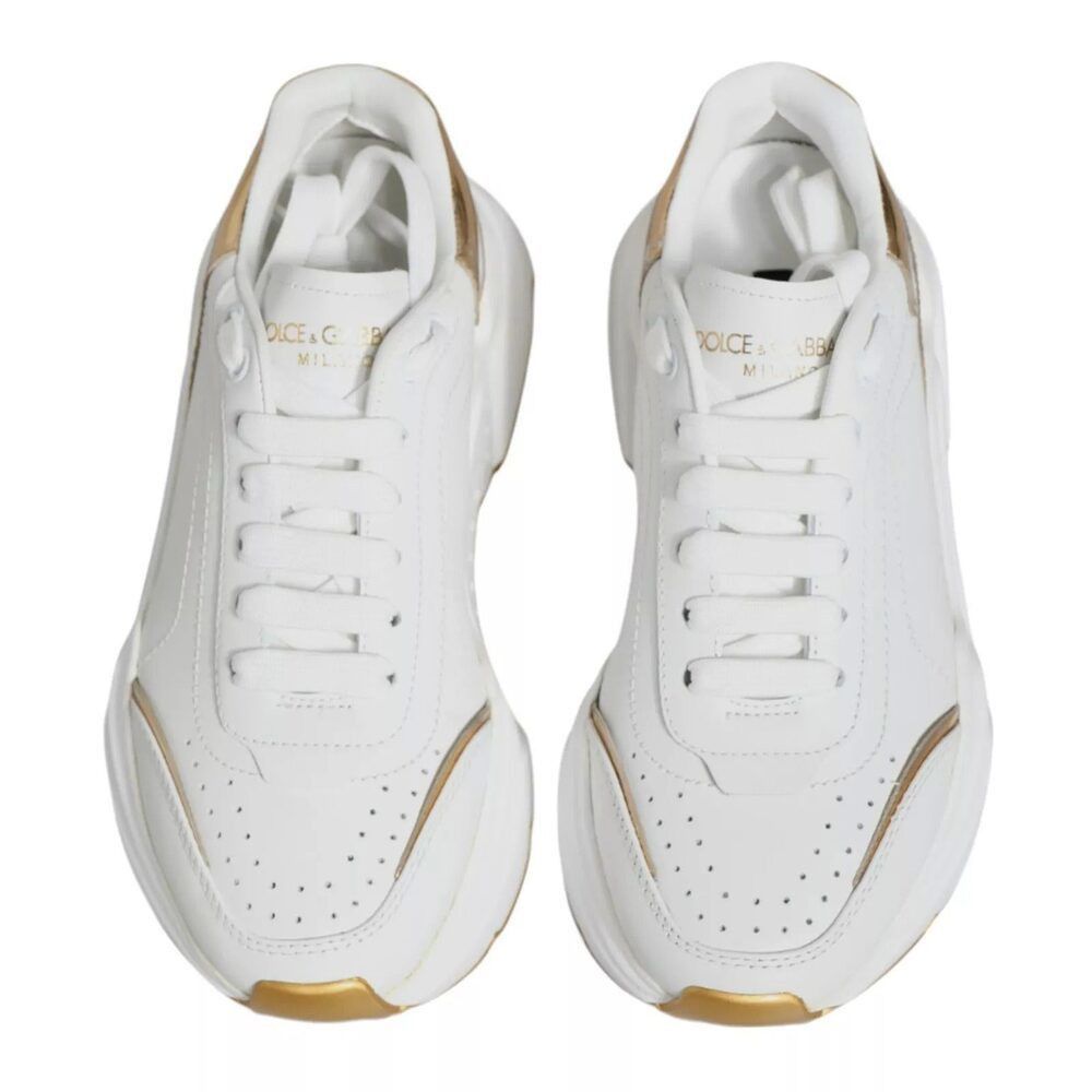 Dolce & Gabbana Dolce & Gabbana White Gold Daymaster Low Top Sneakers Shoes Size US 11 / IT 41 - 2 Thumbnail