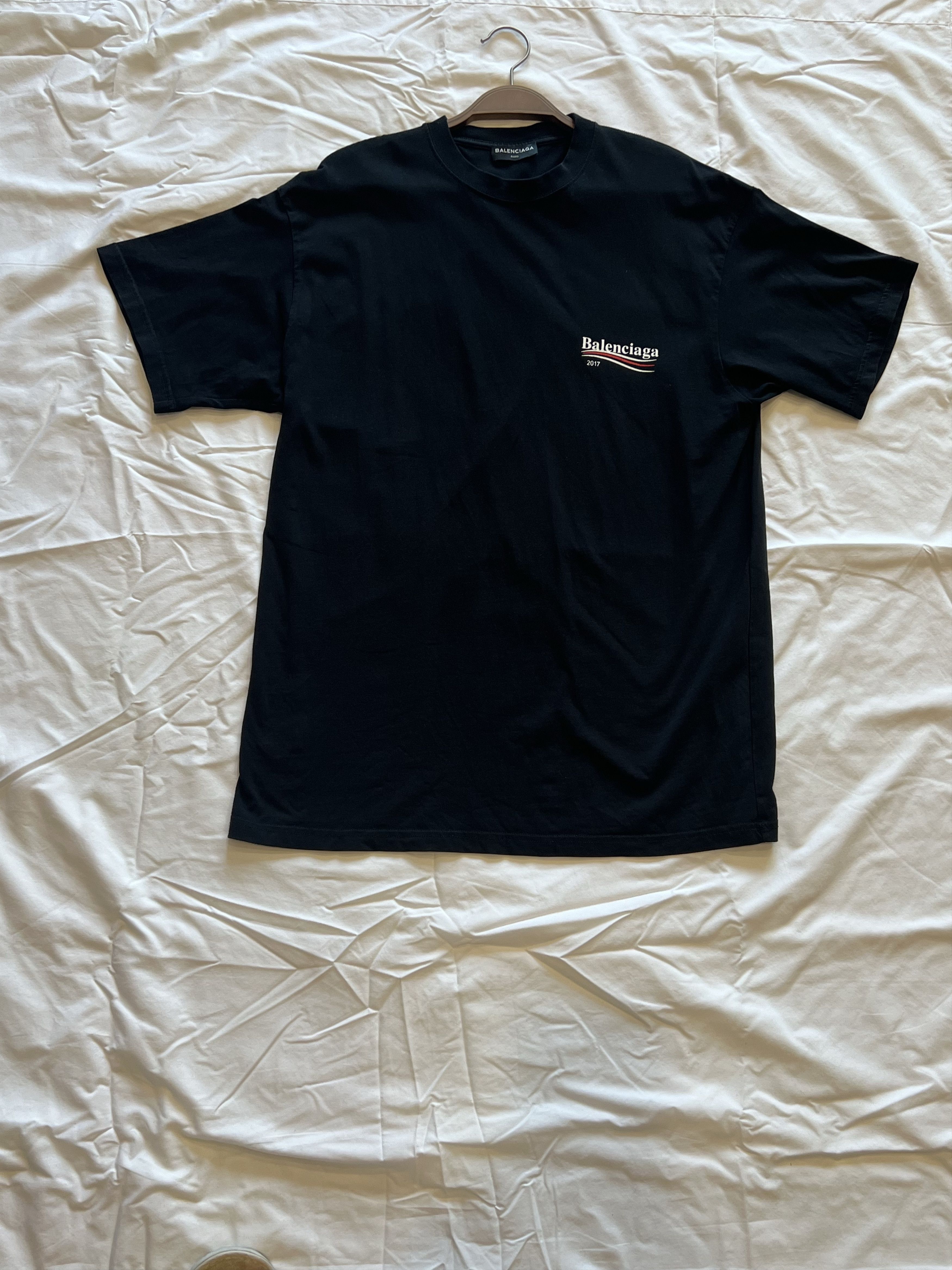 Balenciaga Black Campaign Logo T-Shirt (Bernie 2017) | Grailed