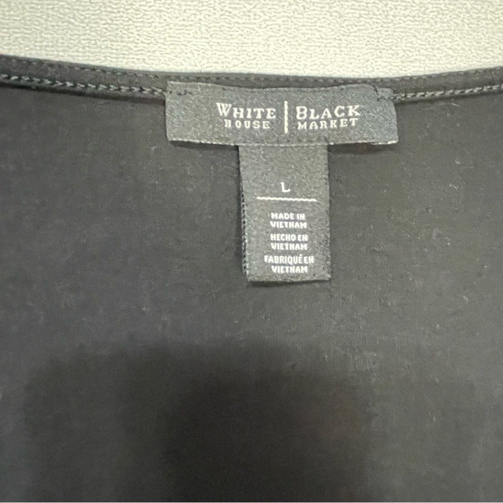 White House Black Market White House Black Market Black 3/4 Sleeve Pleated Front Blo Size L / US 10 / IT 46 - 7 Thumbnail