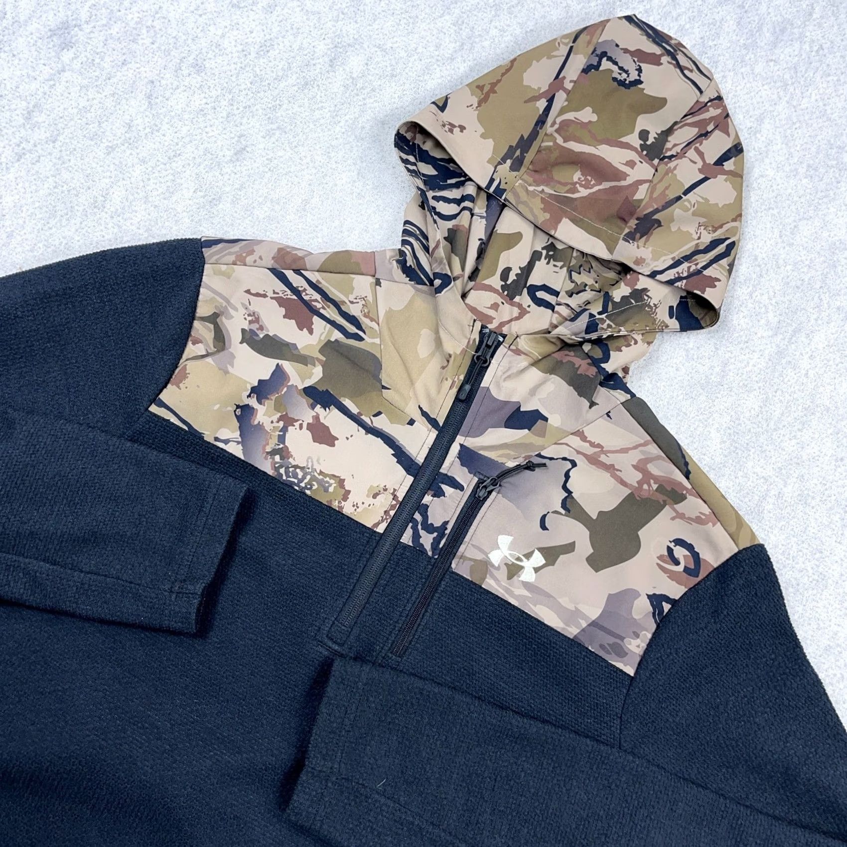 Under Armour Under Armour Hoodie Large Black Camo Sweatshirt Hunting Loose Fit 1/4 Zip Men Size US L / EU 52-54 / 3 - 2 Thumbnail