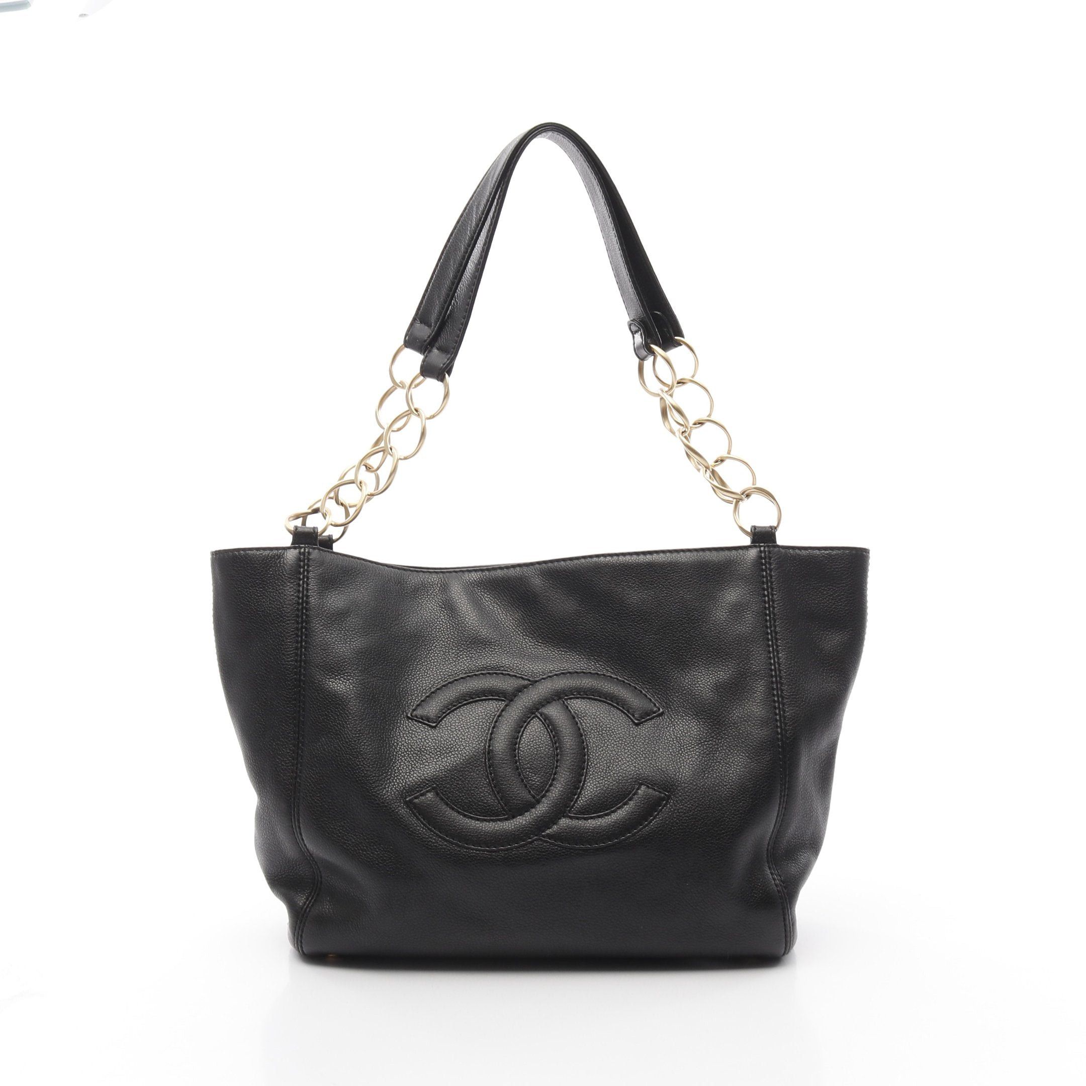 Chanel Chanel Coco Mark Chain Shoulder Bag Tote Caviar Skin Black Gold Hardware Size ONE SIZE - 1 Thumbnail