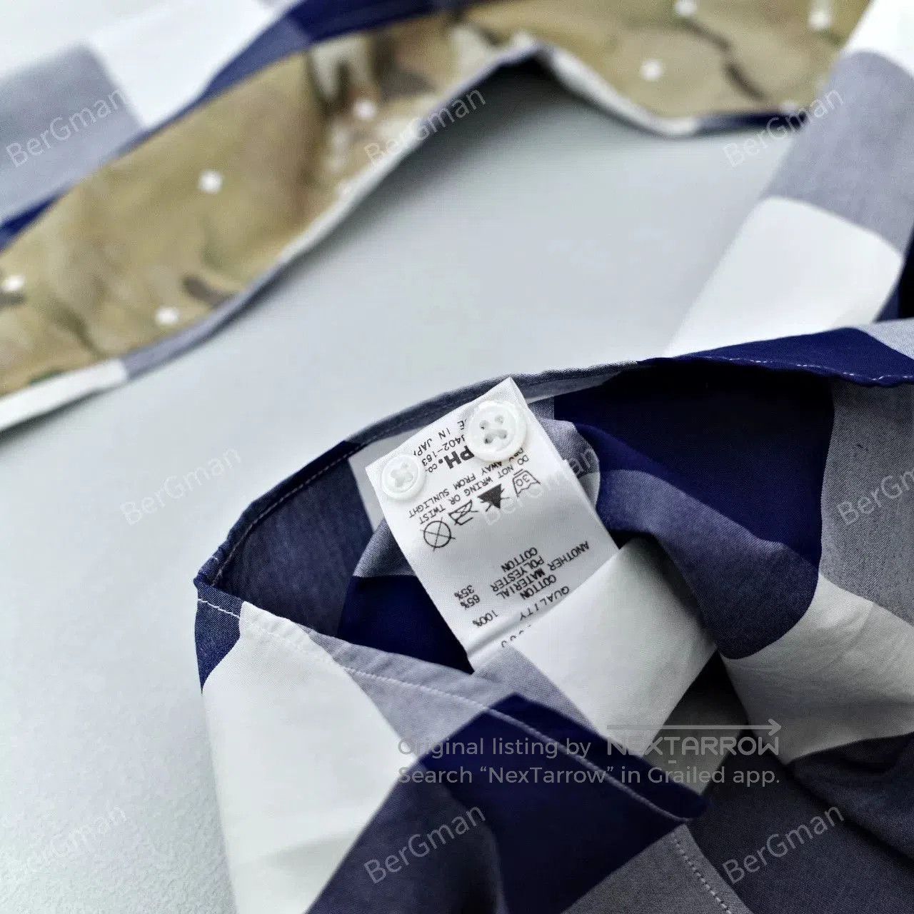 Sophnet. Sophnet Blue Check Camo Patchwork Shirt. Size US L / EU 52-54 / 3 - 5 Thumbnail