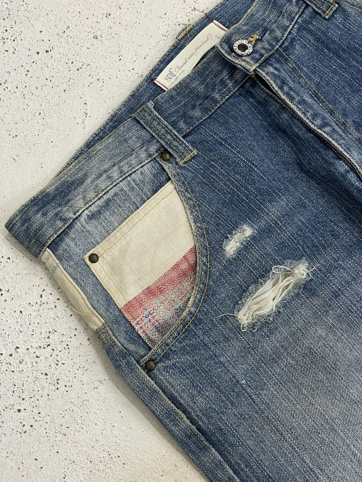 Kapital Vintage Japan 90S Saf And Fool Distressed Patchwork Denim Size US 34 / EU 50 - 7 Thumbnail