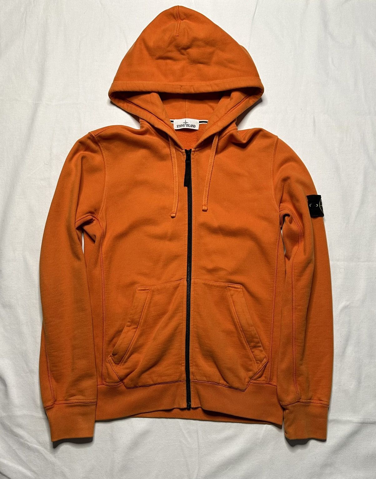 Pre-owned Stone Island Zip Up Hoodie In Orange