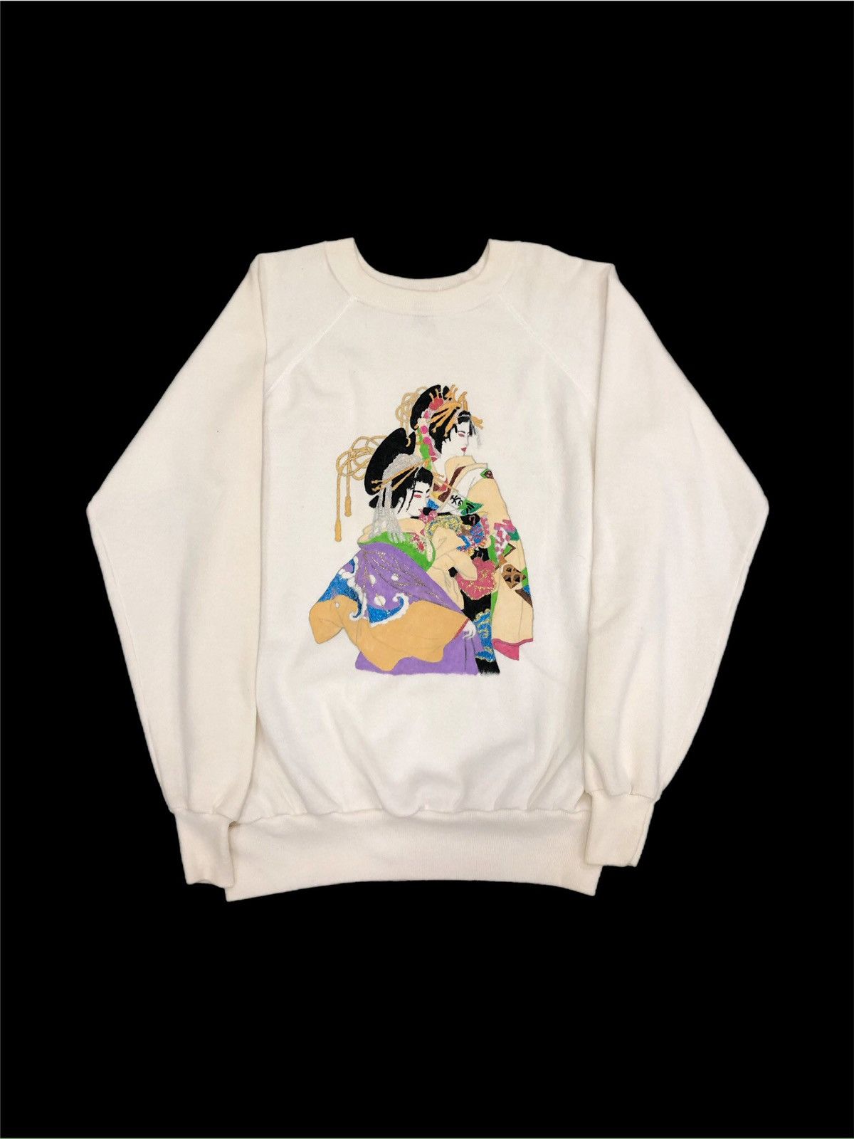 Vintage 90s Geisha Japanese Art Crewneck Size XL / US 12-14 / IT 48-50 - 1 Thumbnail