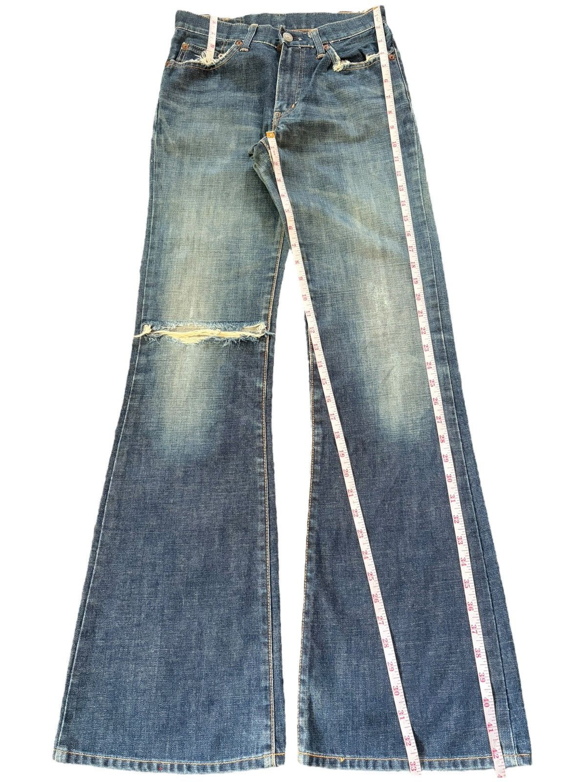 Edwin Vintage Edwin 800sx Faded Wash Distress Flare Jeans Size 27" / US 4 / IT 40 - 7 Thumbnail