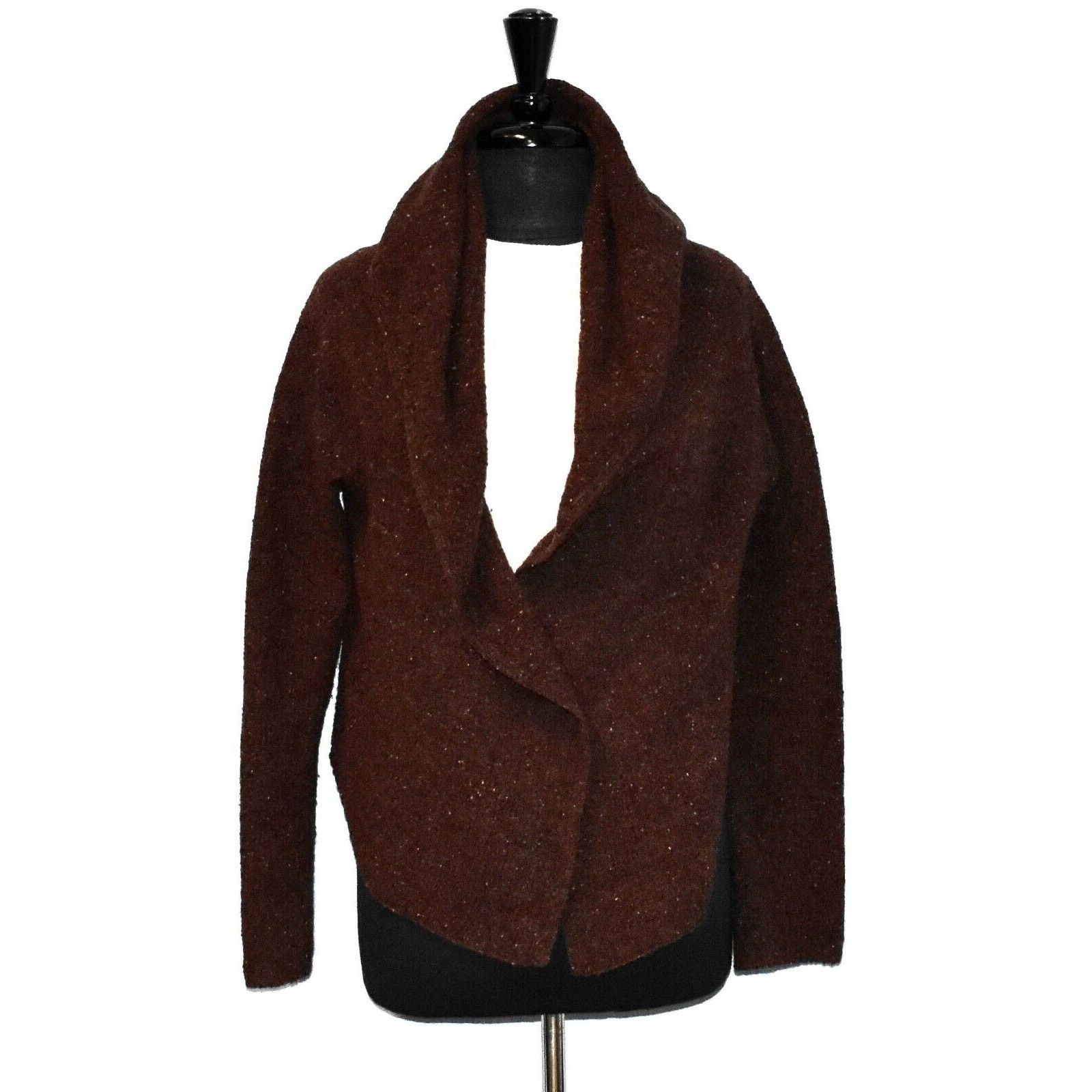 Eileen Fisher EILEEN FISHER Brown Wool Silk Cropped Cardigan Sweater Sz M Size M / US 6-8 / IT 42-44 - 1 Thumbnail
