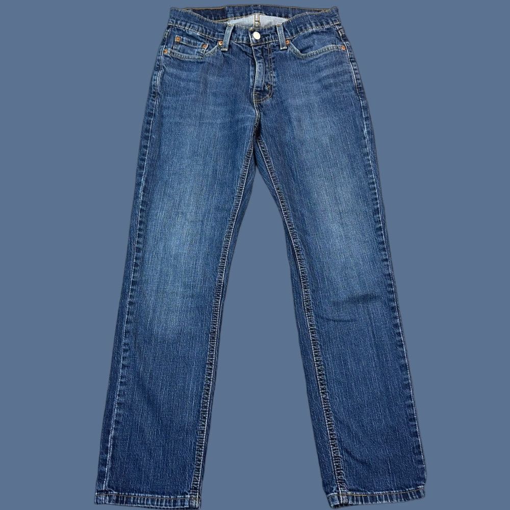 Levi's Levis 541 Jeans Mens 29x29 Blue Dark Wash Denim Athletic Taper Stretch 90s Cowboys Retro USA Jeans Mens Size US 29 - 1 Thumbnail