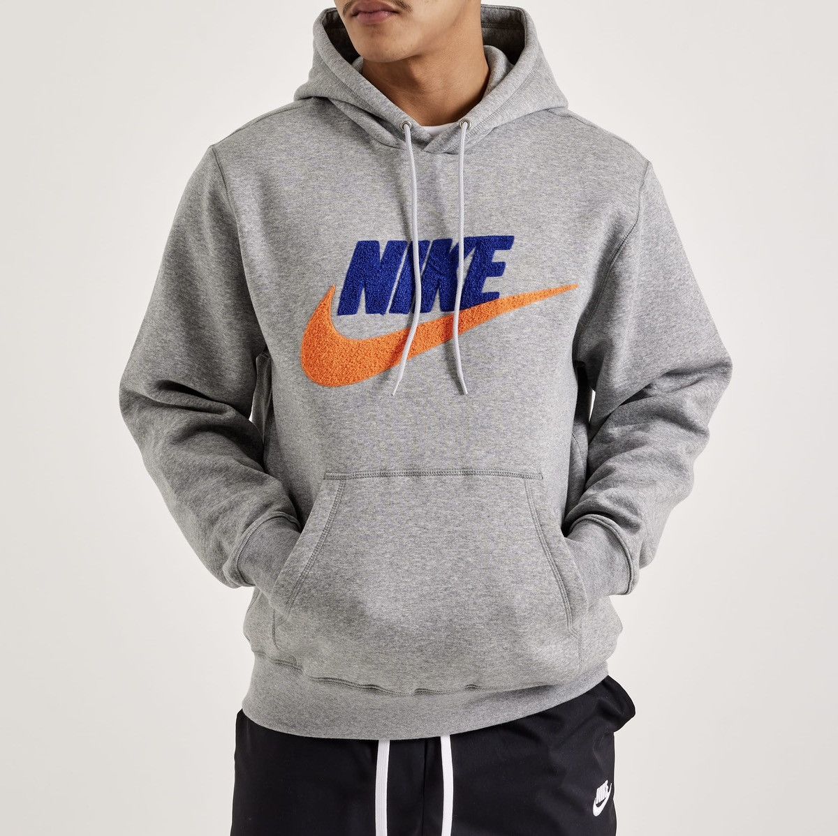 Nike Nike Club Fleece Logo Pullover Hoodie Sweatshirt Gray Mens Size US XL / EU 56 / 4 - 1 Thumbnail