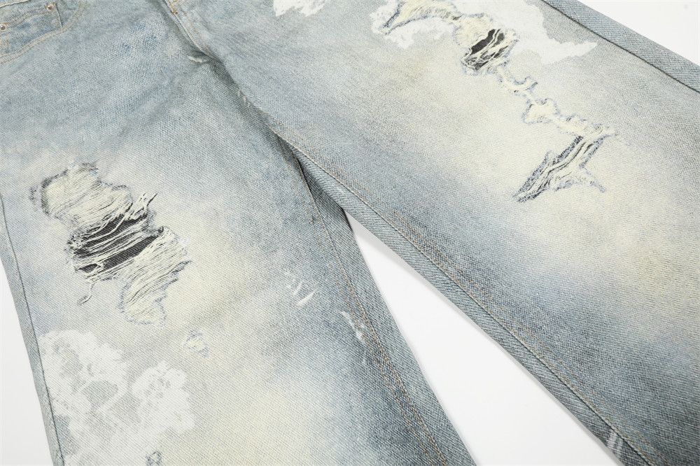 Vintage Men's high street distressed punk ripped dirty jeans Size US 32 / EU 48 - 4 Thumbnail