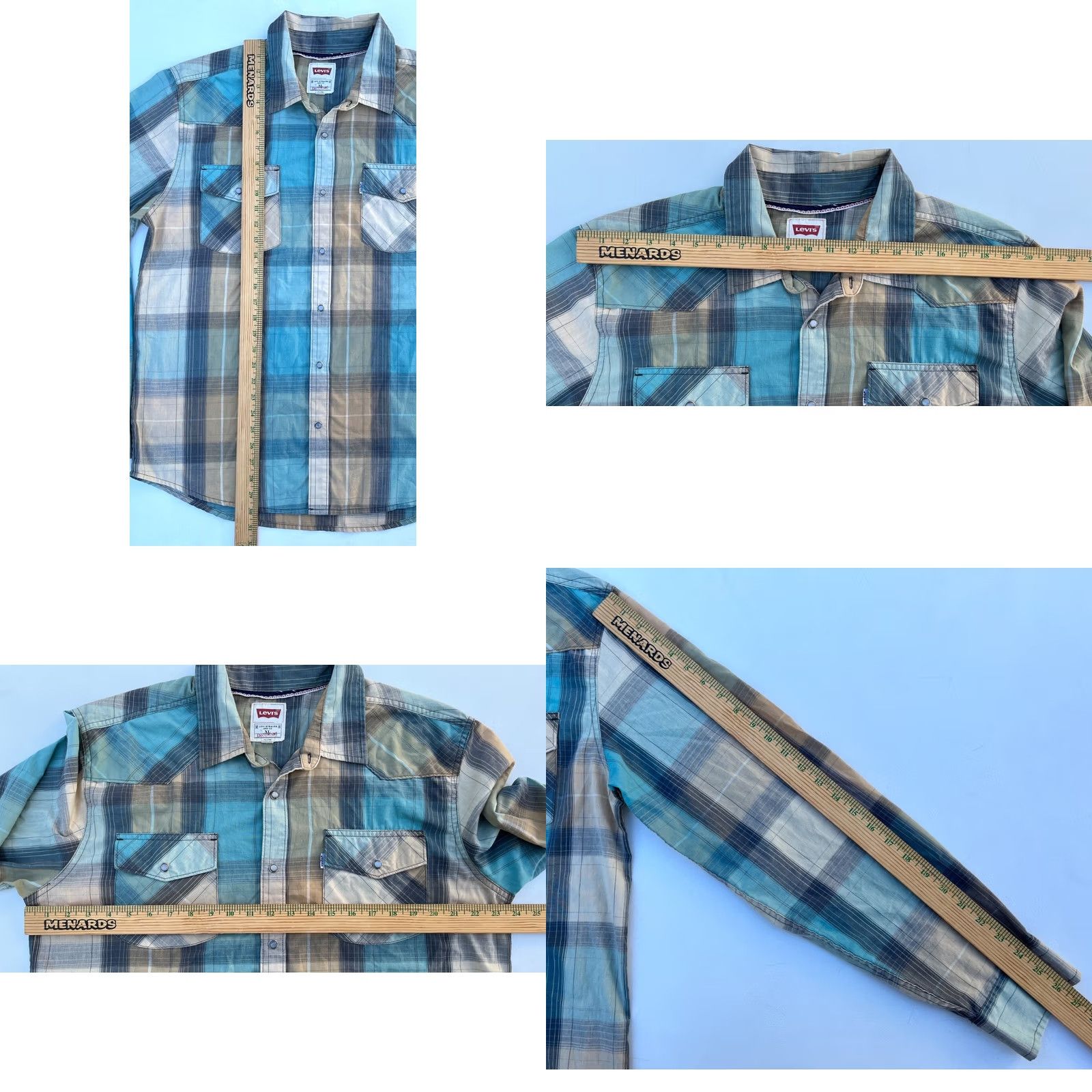 Levi's Levi's Pearl Snap Western Shirt Plaid Multicolor XL Men’s Shirt Size US XL / EU 56 / 4 - 8 Thumbnail