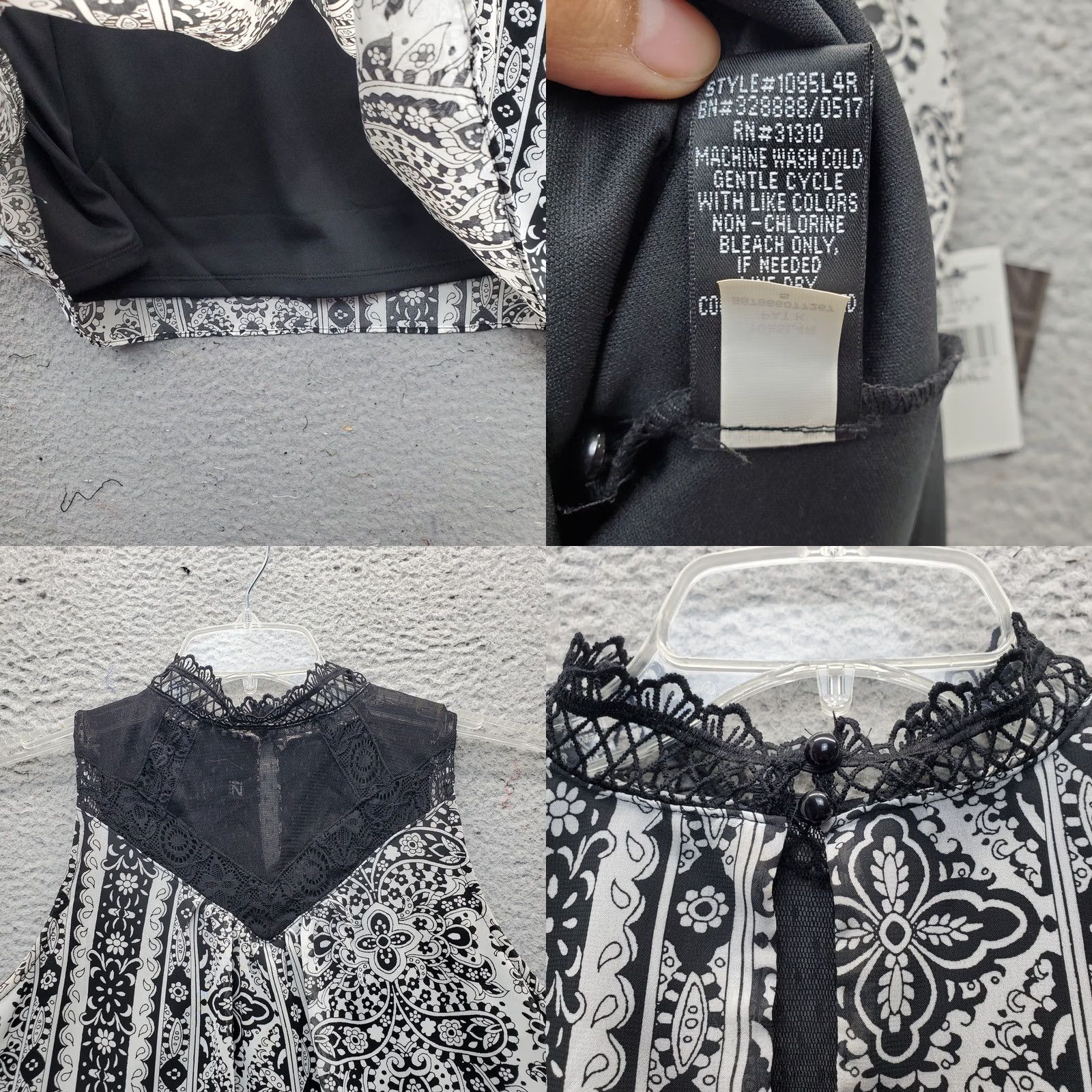 Vintage Iz Byer Womens S Multi Paisley Swing Top Lined Crochet Lace Detail Keyhole Back Size S / US 4 / IT 40 - 8 Thumbnail