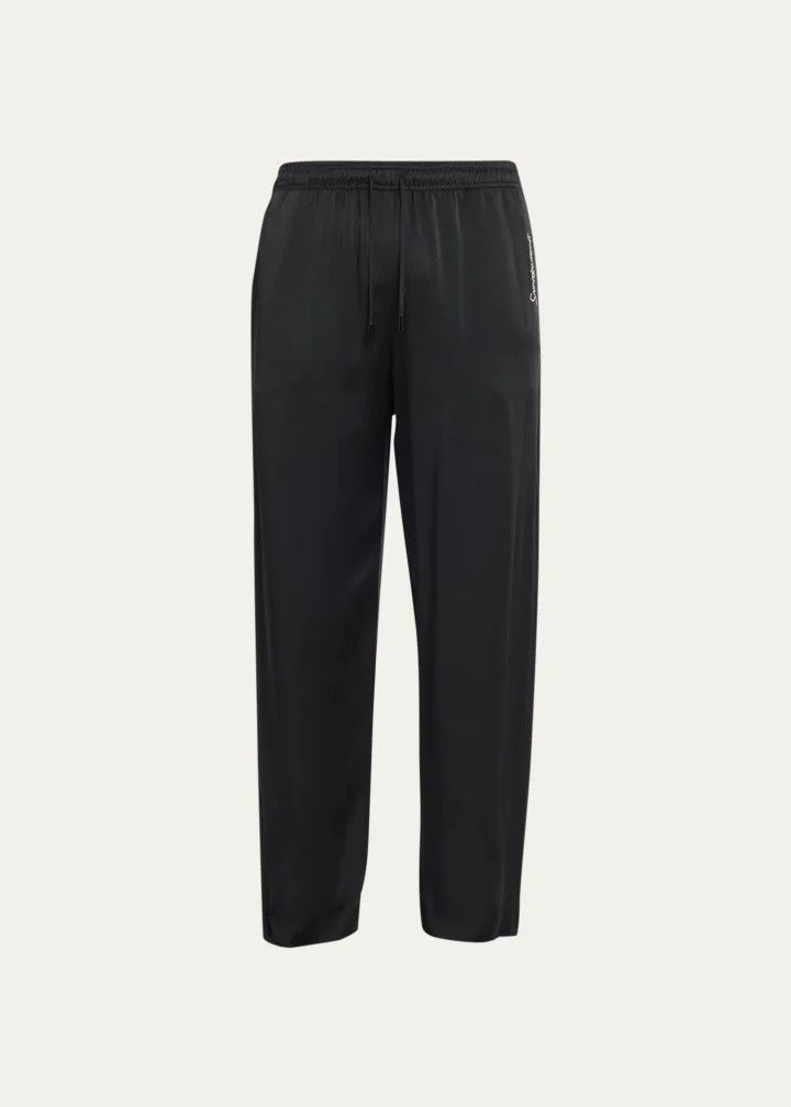 Saint Laurent Paris o1y0325 Logo Jogger & Sweatpant in Black Size US 34 / EU 50 - 1 Thumbnail