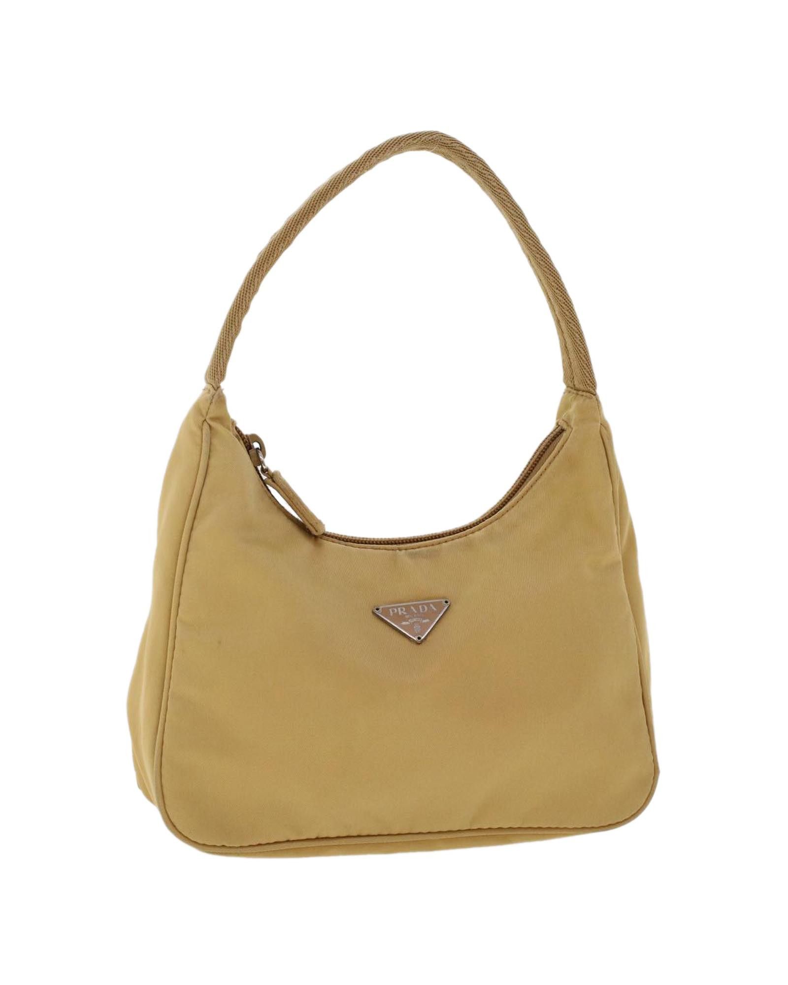 image of Sustainable Luxury: Prada Re-Nylon Hand Bag in Beige, Women's
