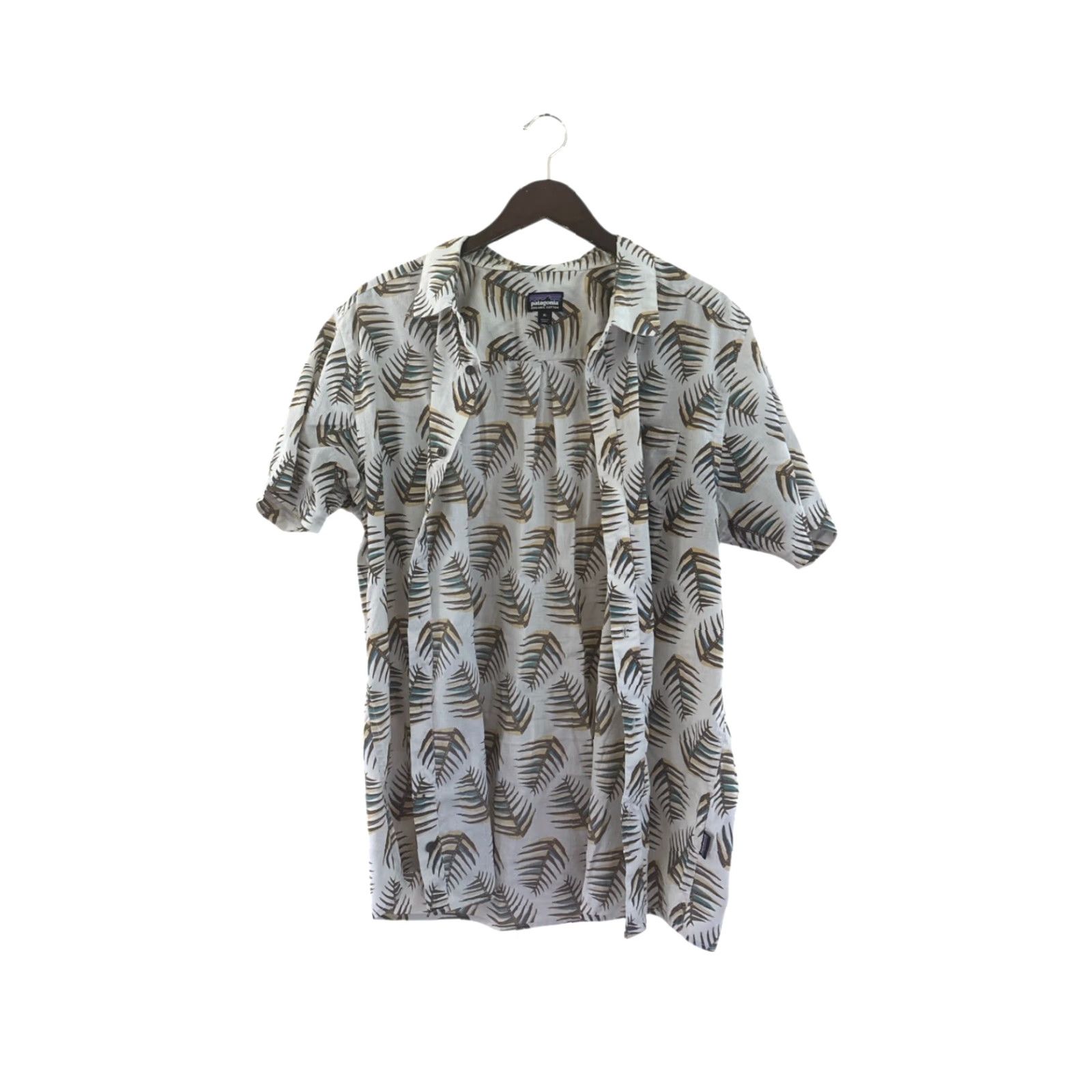 Patagonia Patagonia Go To Shirt Short Sleeve Button-Up Mens XL White Lightweight Woven Palm Leaf Print 31" Long 25" Across Chest Pocket EUC Size US XL / EU 56 / 4 - 4 Thumbnail