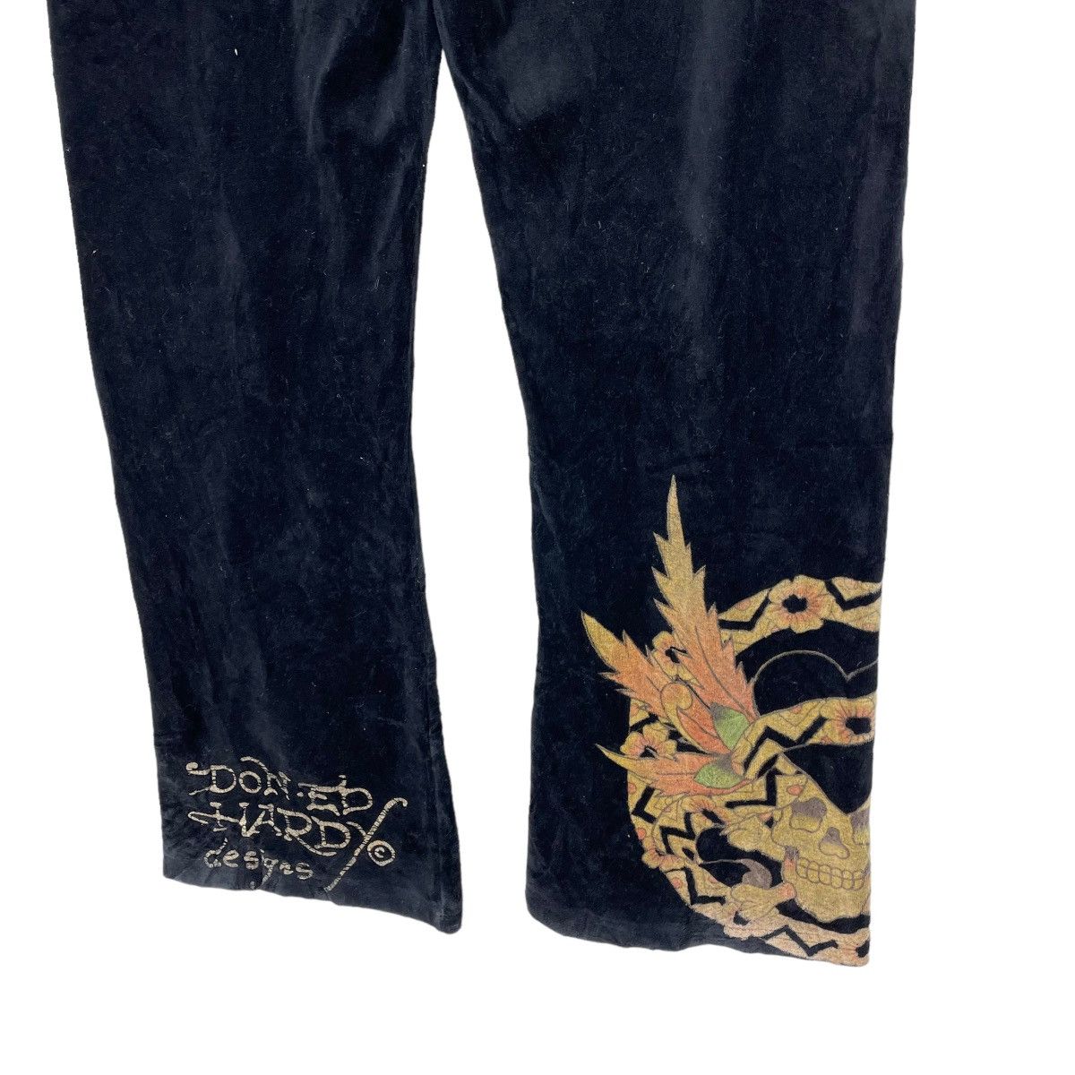 Ed Hardy 🌟ED HARDY VELVET SKULL JOGGER PANTS Size 28" / US 6 / IT 42 - 4 Thumbnail
