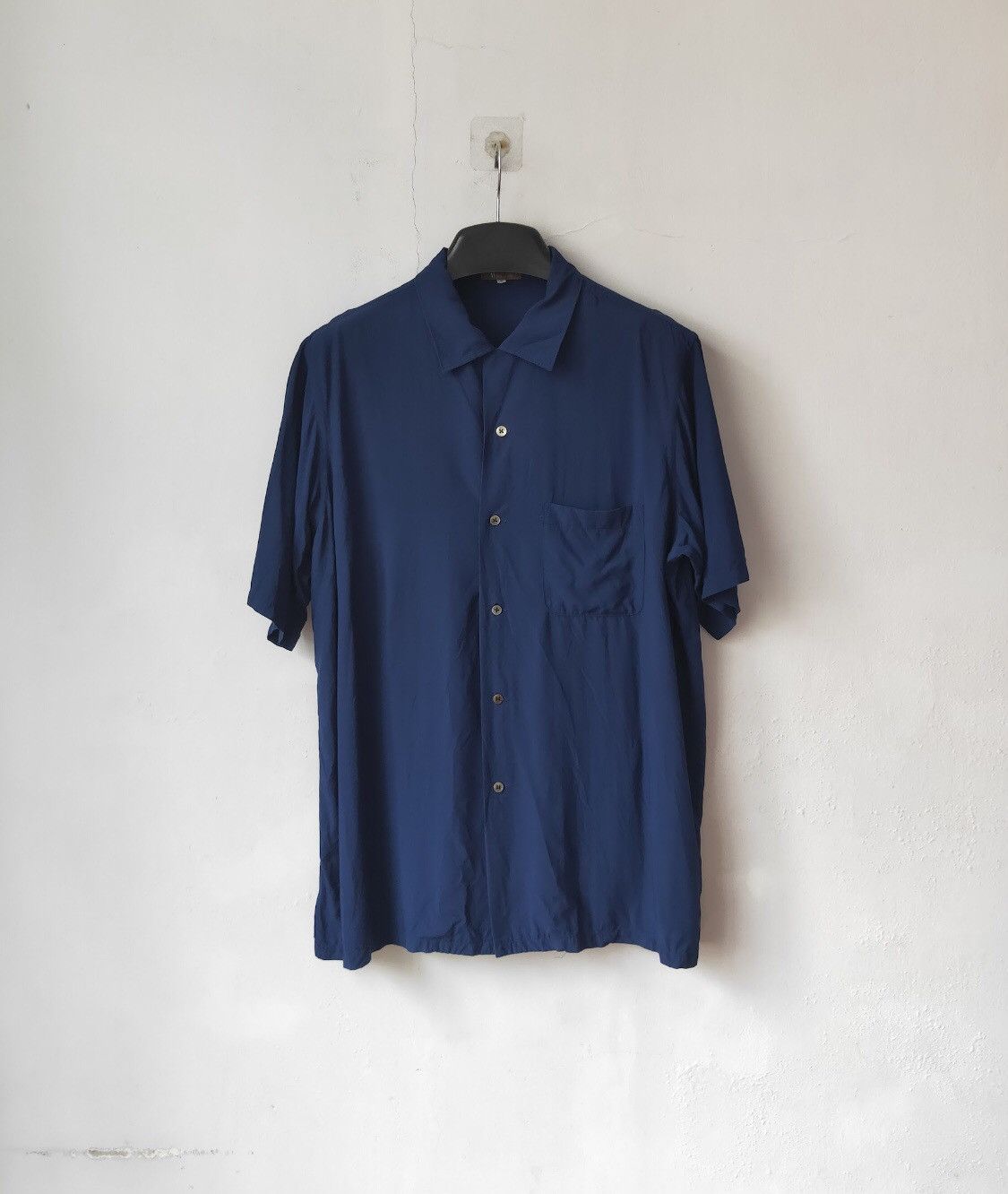 image of Yohji Yamamoto x YS Blue Rayon Shirt, Men's (Size Medium)