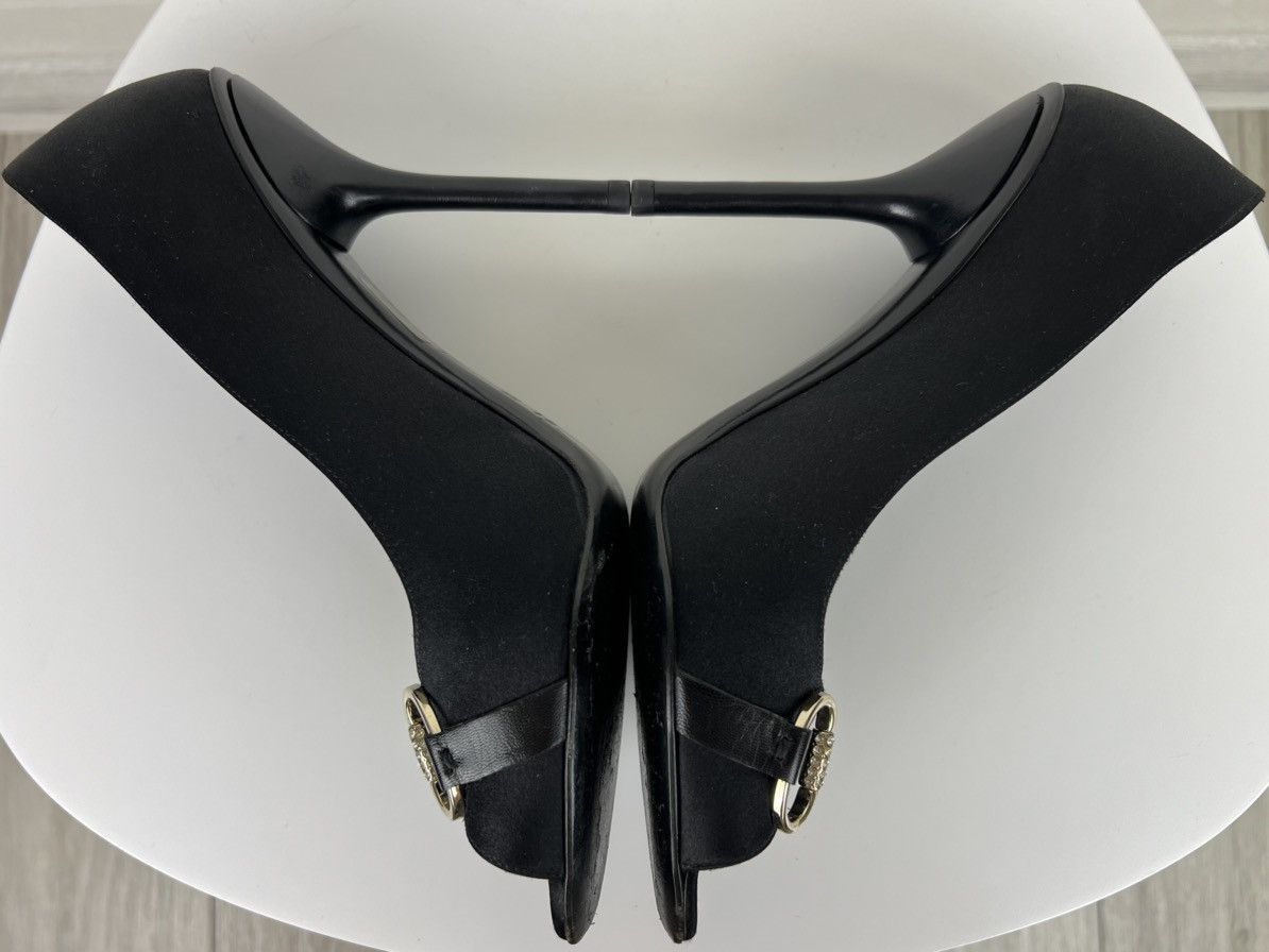 Gucci GUCCI Heels Satin Shoes Rhinestone Crystal Horsebit Peep Toe Size US 8.5 / IT 38.5 - 13 Thumbnail