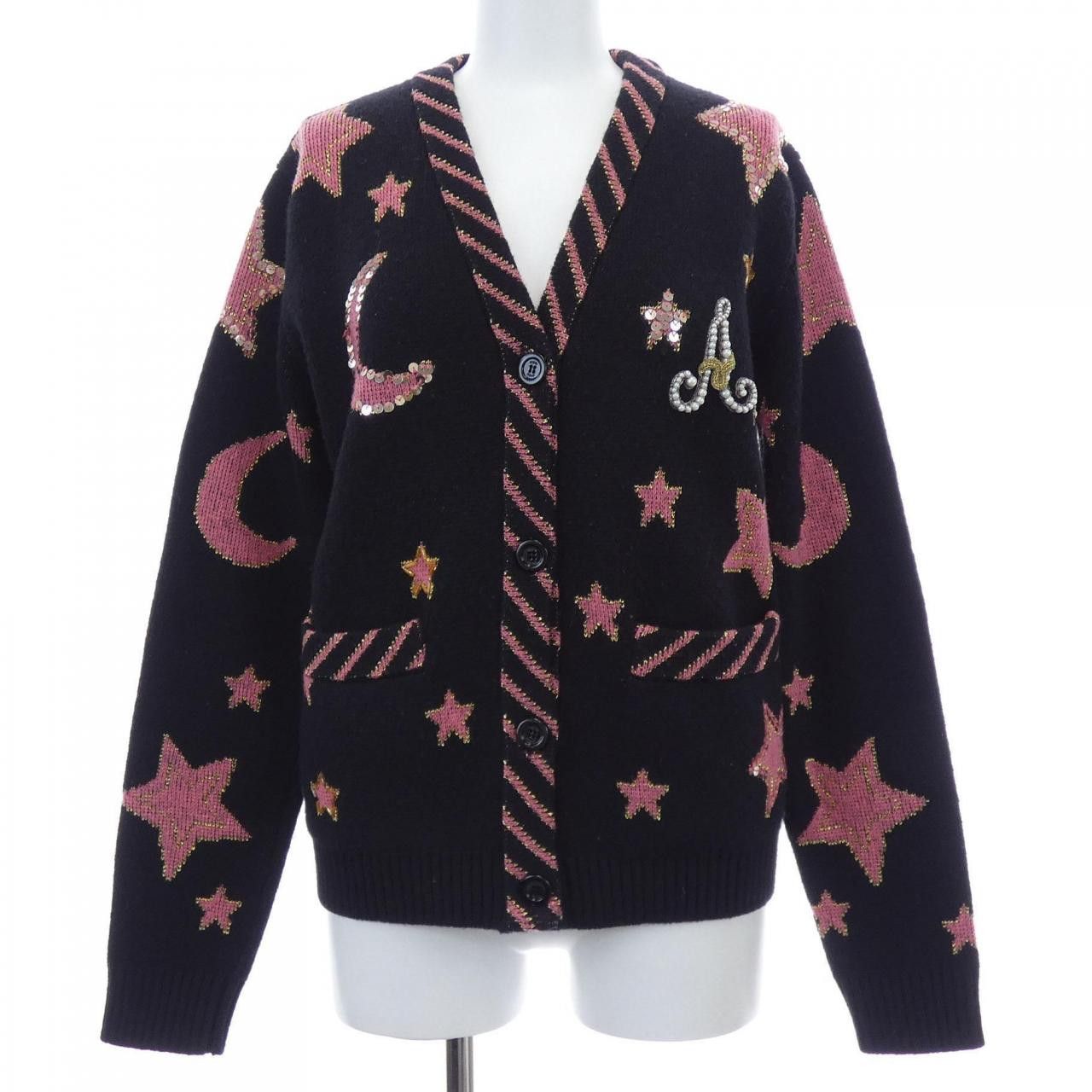 Gucci Gucci Gucci Knit Cardigan Textile Tops 624011XKBDZ DUTY FREE for USA Size ONE SIZE - 1 Thumbnail