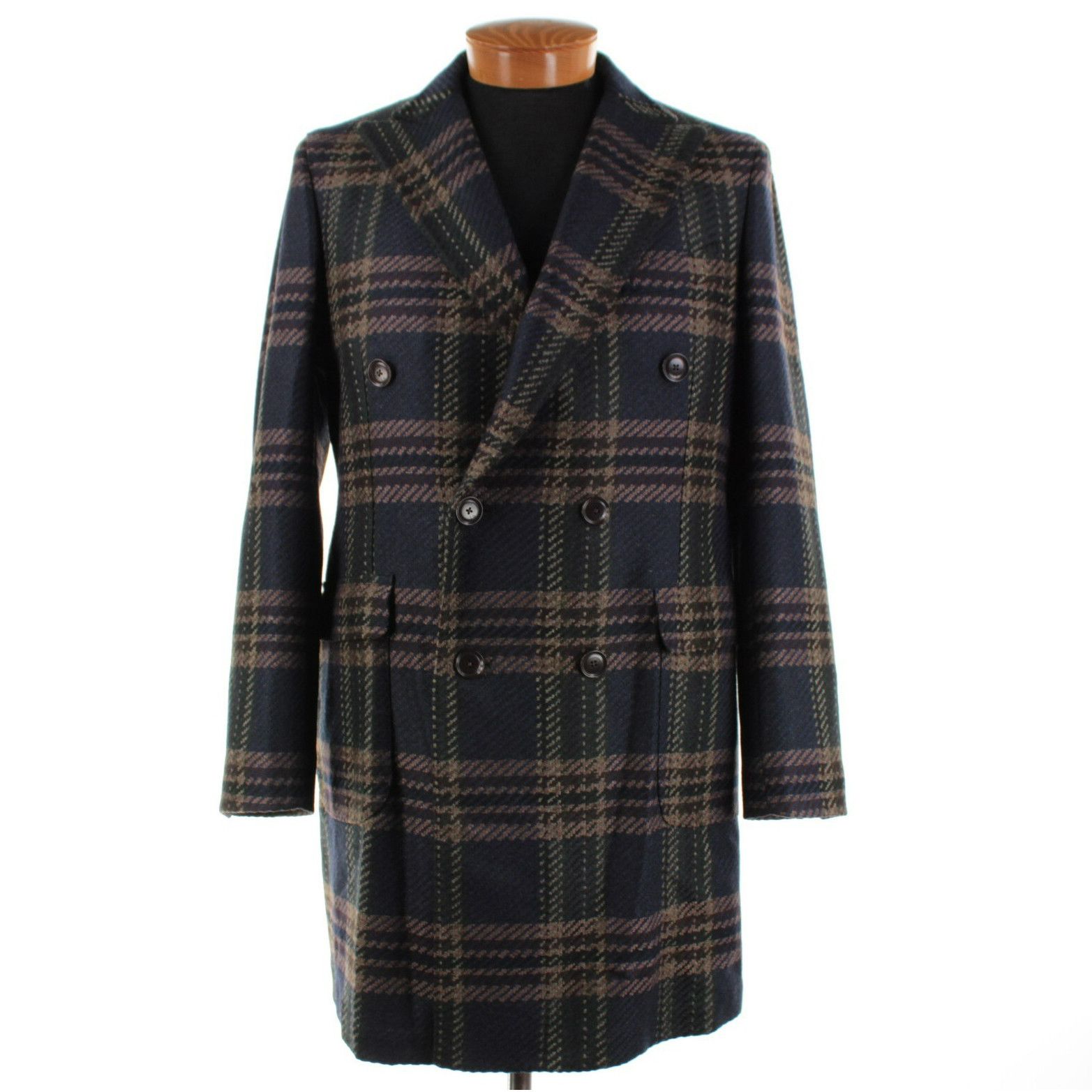 Luciano Barbera Luciano Barbera Coat Size M US In Blue Wool Blend Size US M / EU 48-50 / 2 - 1 Thumbnail