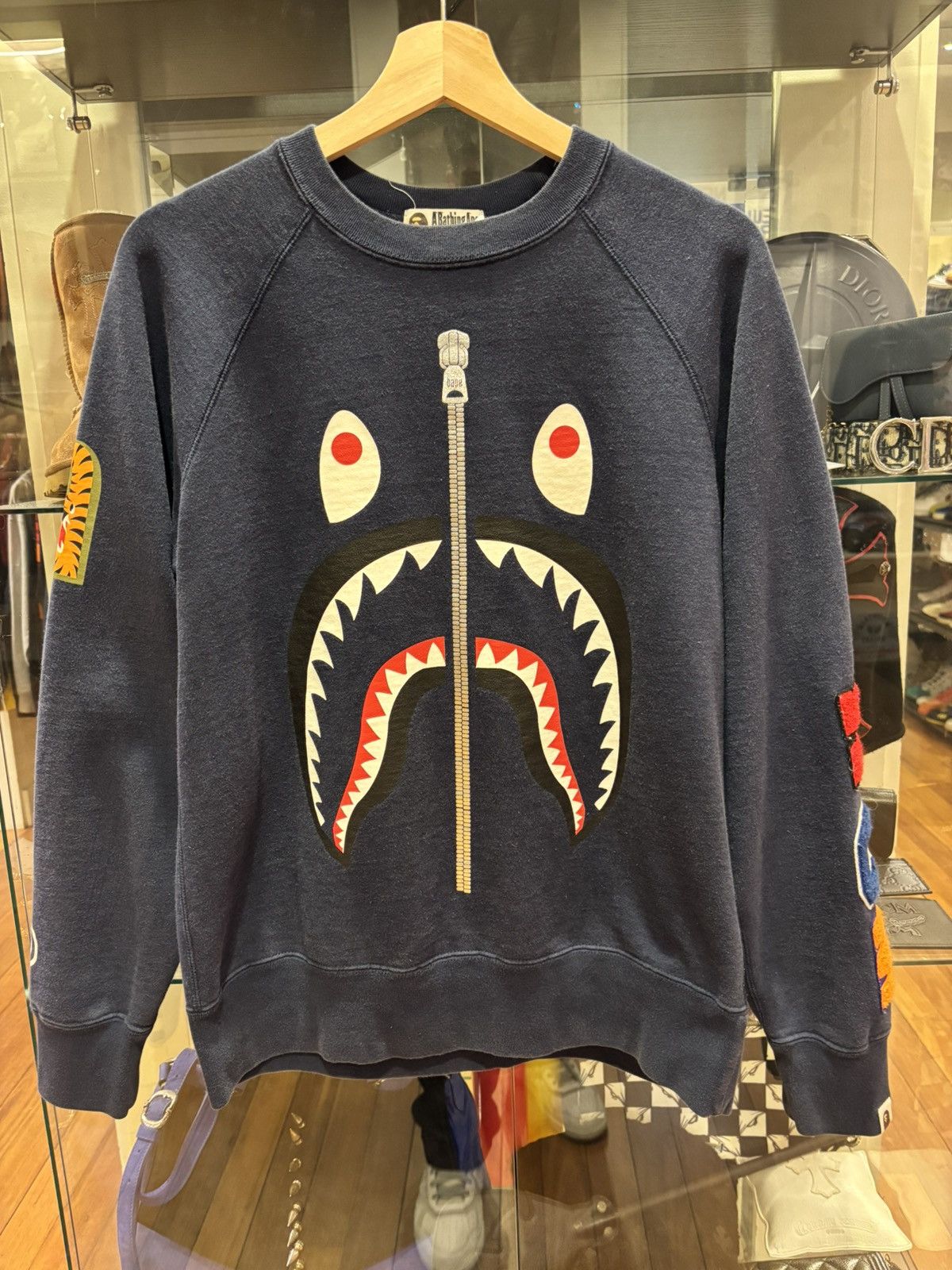 Bape Baoe Sgark Zip Print Crewneck Size US M / EU 48-50 / 2 - 1 Thumbnail