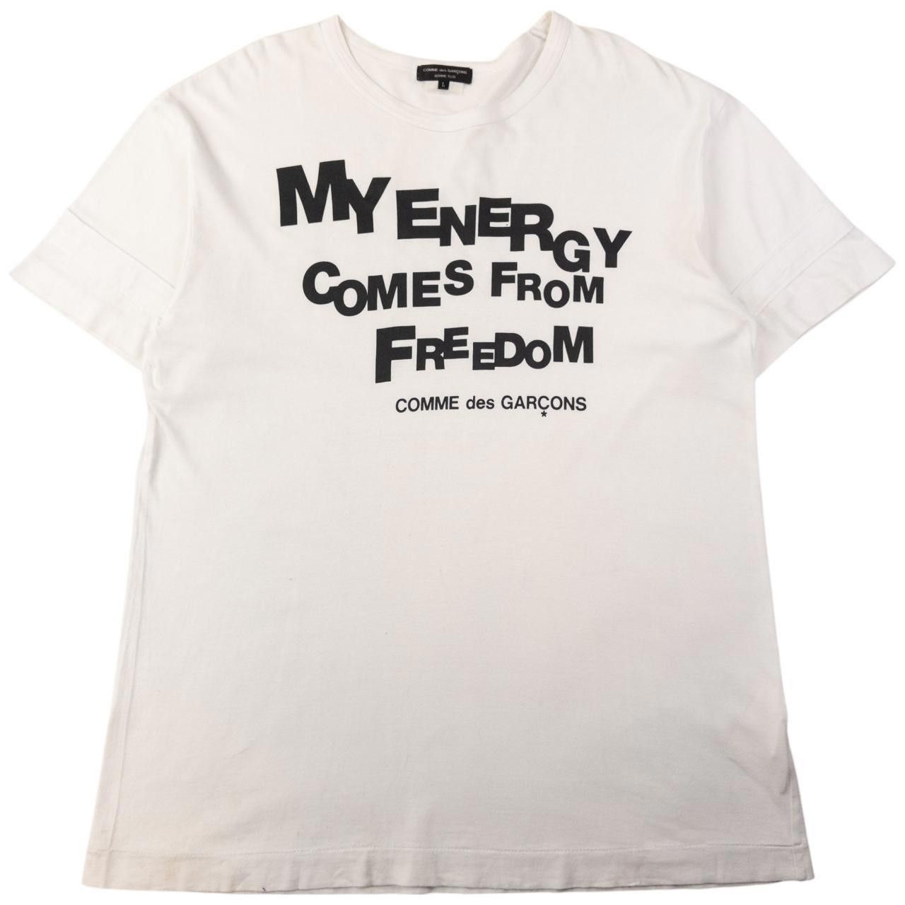 COMME des GARCONS コムデギャルソン MY ENERGY COMES FROM FREEDOM プリントTシャツ OZ-T314 ホワイト L Comme des Garcons My Energy Comes From Freedom Tee | Grailed