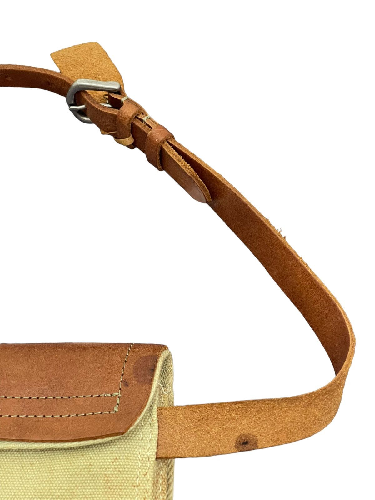 Japanese Brand Waist Bag Paquet Leather Cotton Canvas 3🟩 Size ONE SIZE - 14 Thumbnail