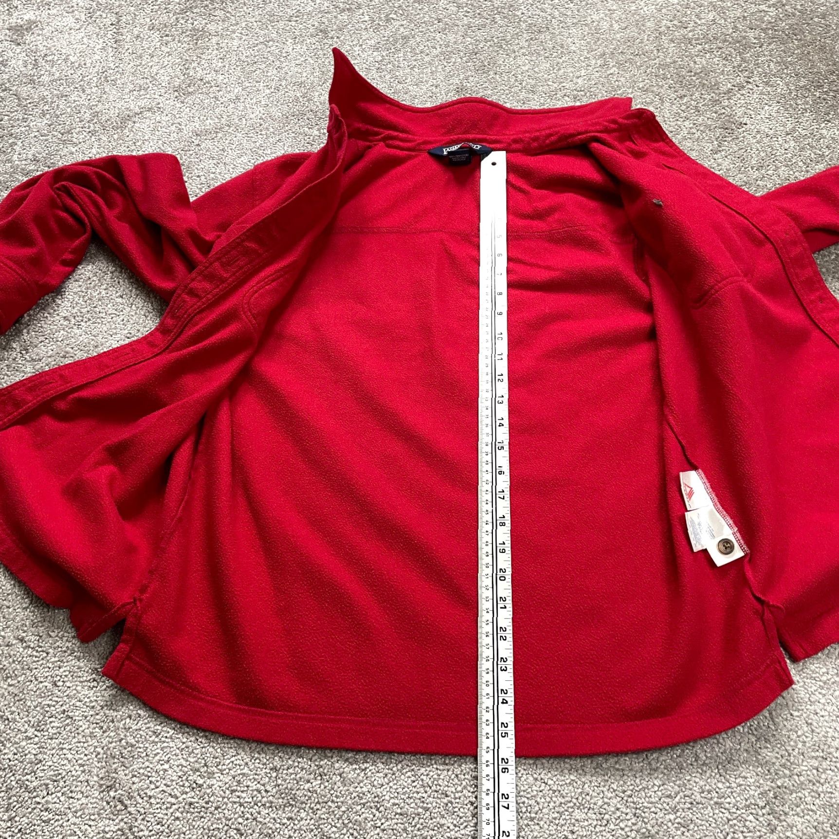 Lands' End Lands' End Fleece Jacket Womens Medium 10-12 Red Casual Outdoor Button Up Collared Size M / US 6-8 / IT 42-44 - 2 Thumbnail