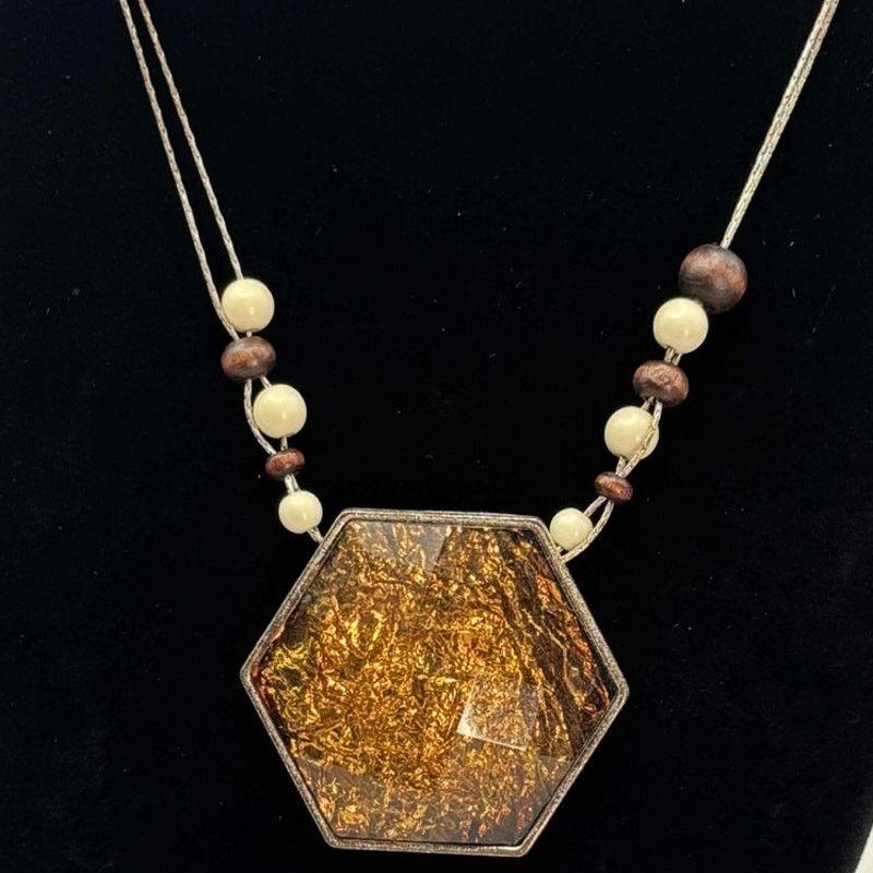 Other Brown Stone Hexagon Necklace Size ONE SIZE - 2 Thumbnail