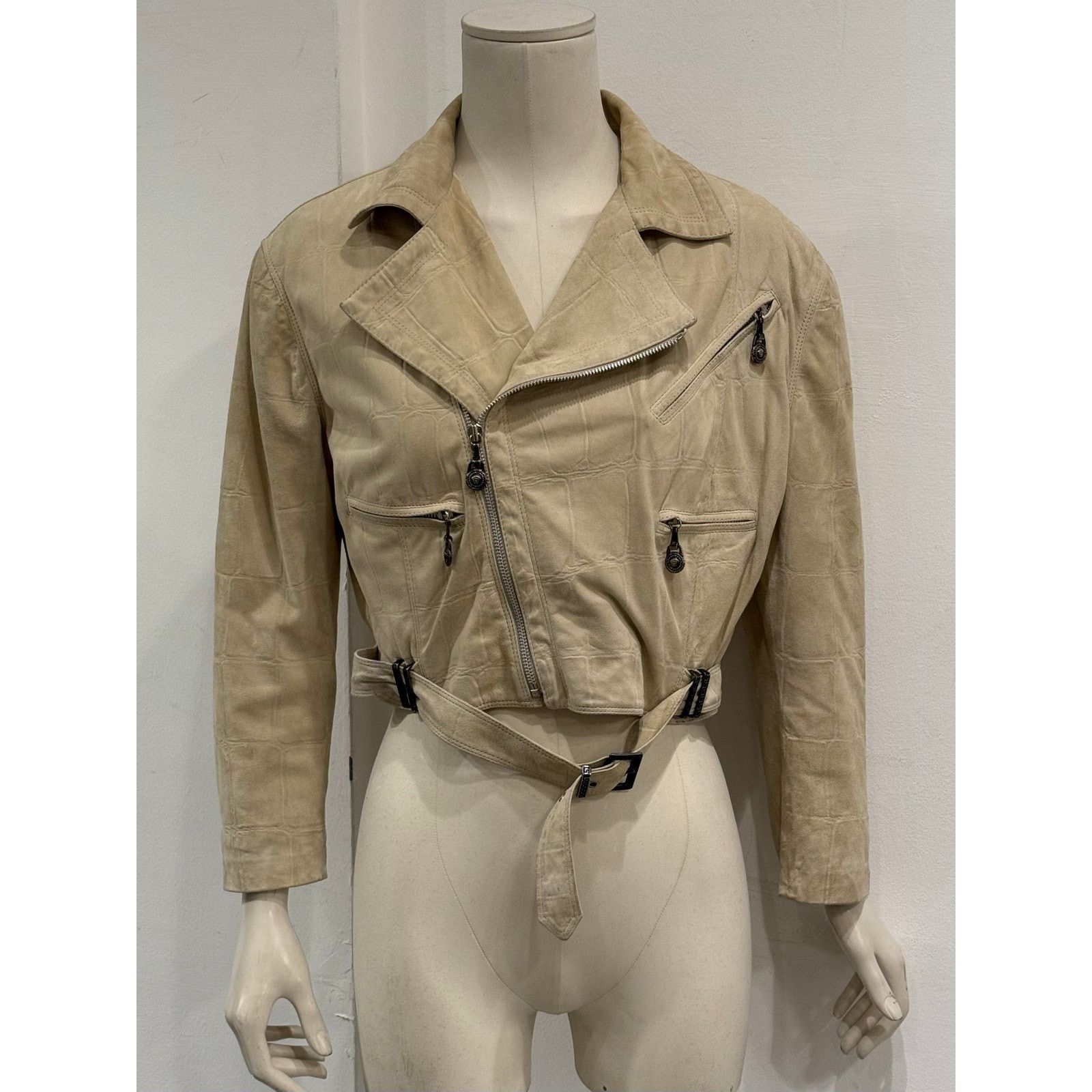 Versace A/W1994 Gianni Versace cropped crocodile leather jacket Size M / US 6-8 / IT 42-44 - 1 Thumbnail
