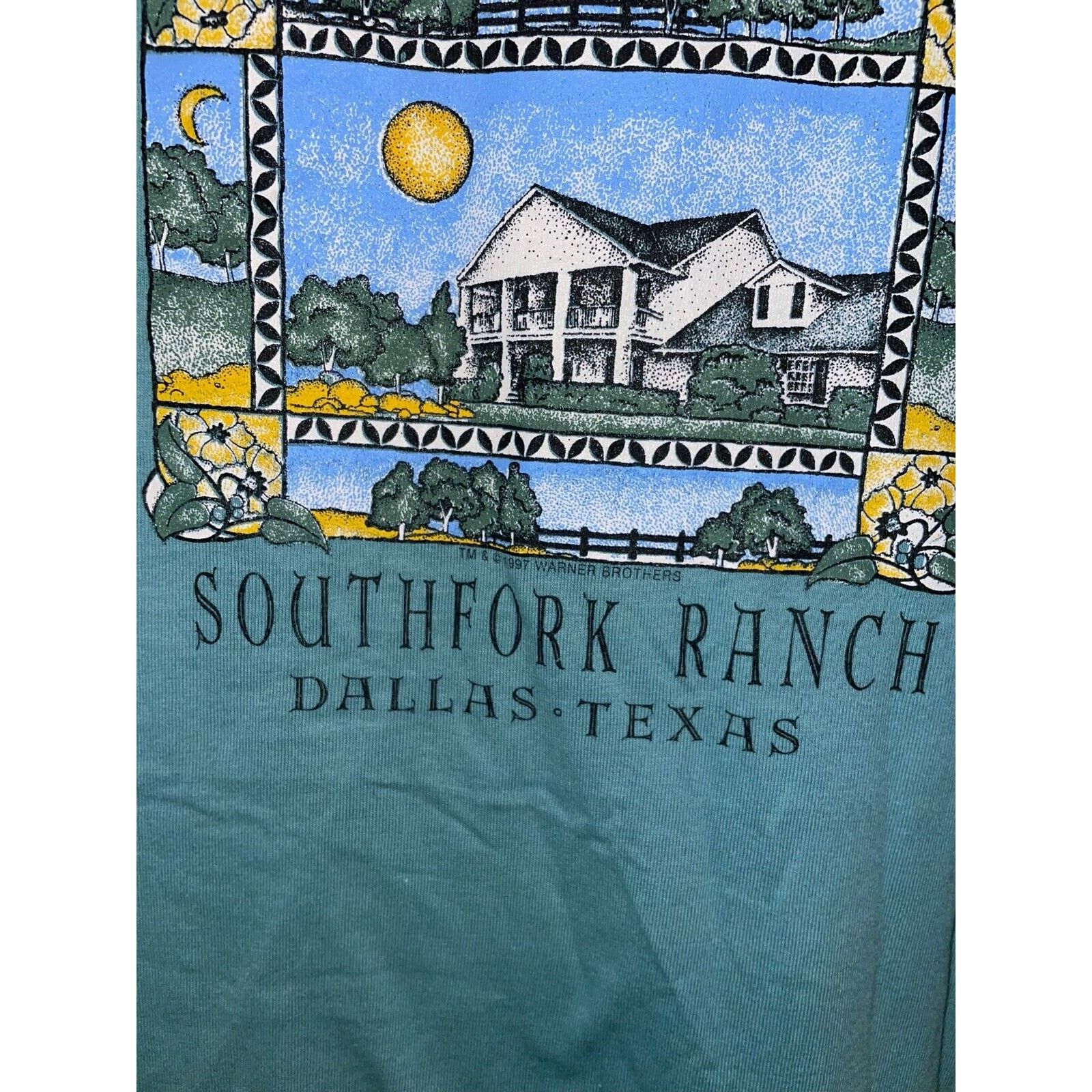 Jerzees Vintage Southfork Ranch Shirt Dallas TX Green Tee VTG 90s L Size US L / EU 52-54 / 3 - 5 Thumbnail