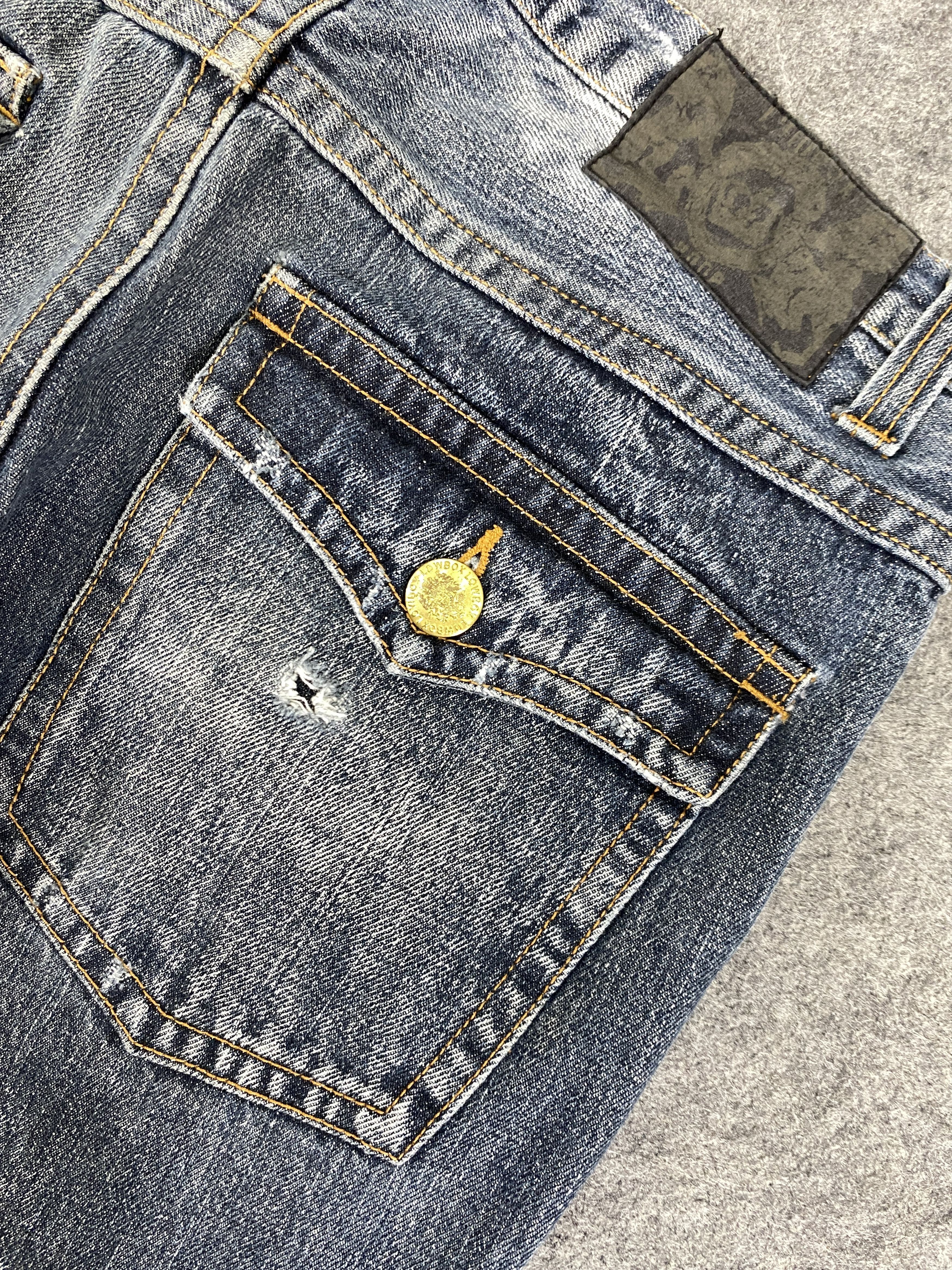 If Six Was Nine Distressed Blue LowBox Flare Jeans Denim 32x33 - JN3265 Size US 32 / EU 48 - 12 Thumbnail