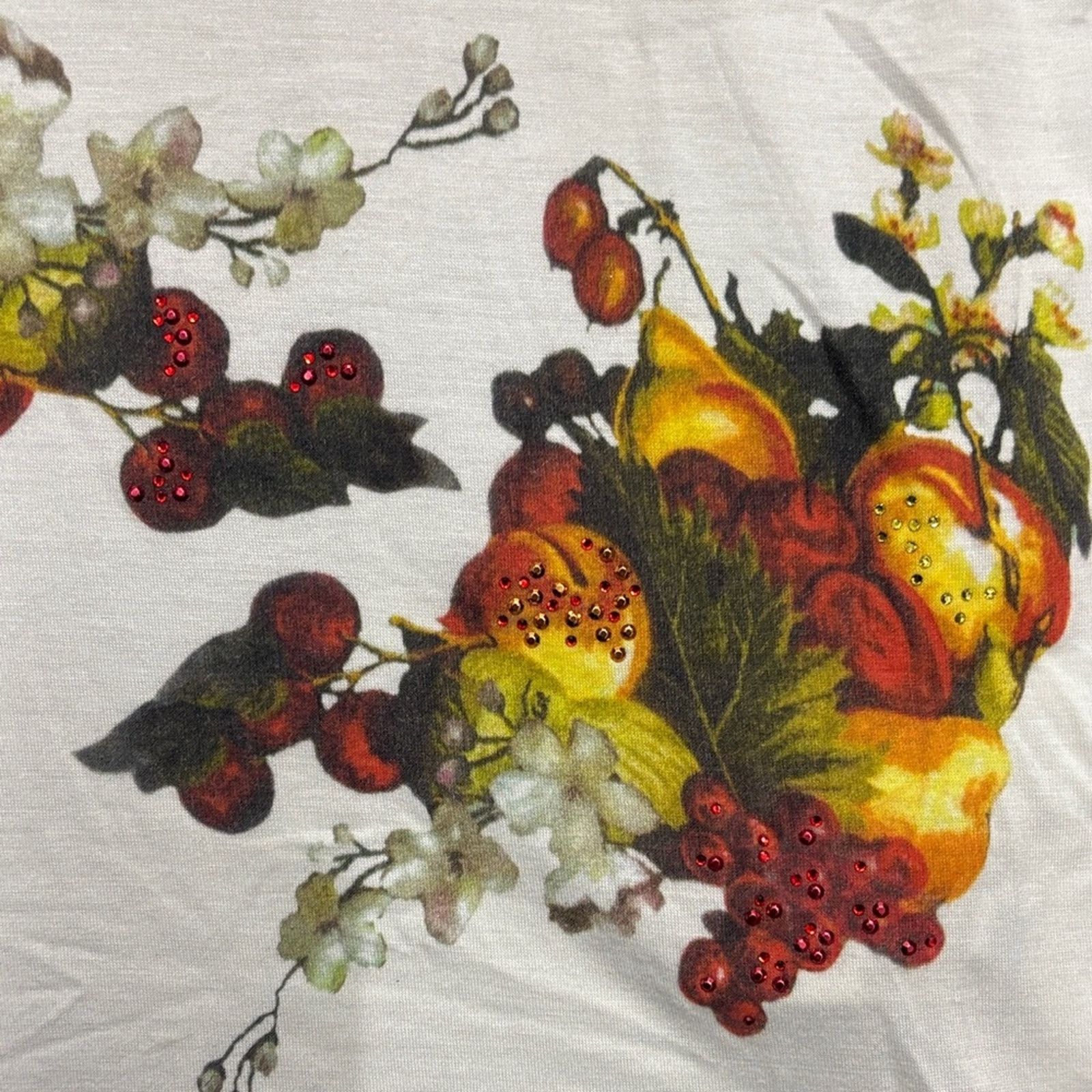 Blumarine NWT Blumarine White Tee with Vibrant Fruit Print Size XS Size XS / US 0-2 / IT 36-38 - 8 Thumbnail