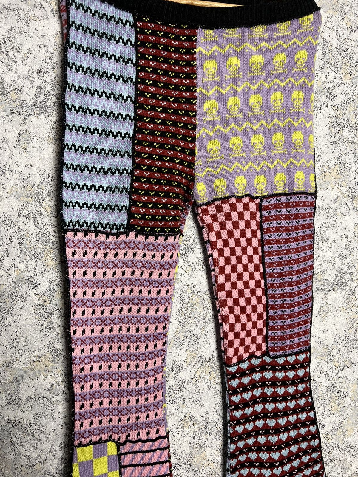 Designer × The Ragged Priest The Ragged Priest Mix Knit Multicolor Flare Trousers Pants Size 25" / US 0 / IT 36 - 4 Thumbnail